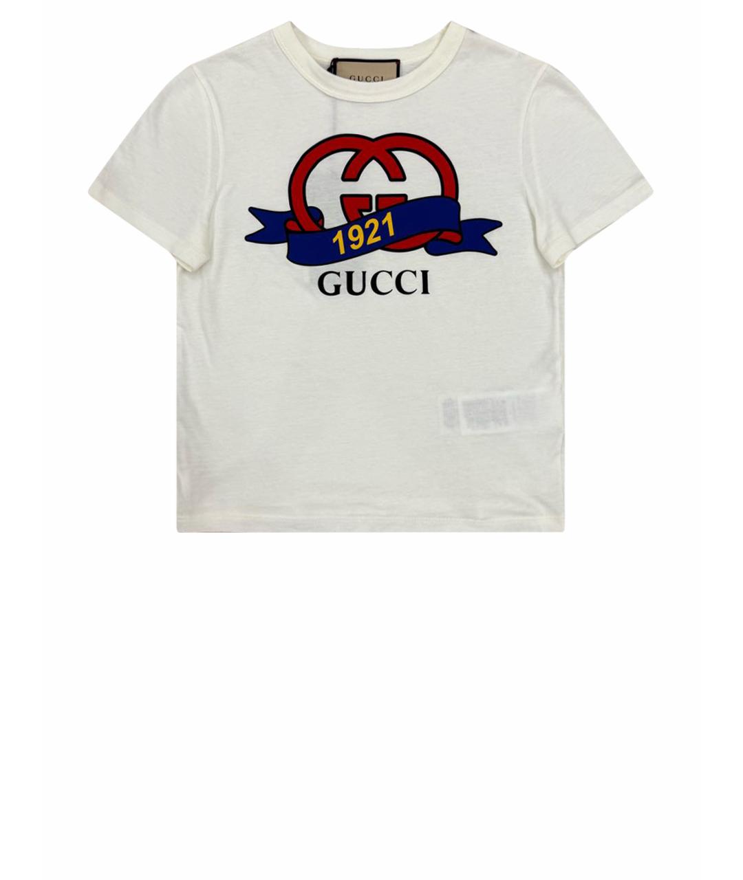 GUCCI Белая хлопковая футболка, фото 1