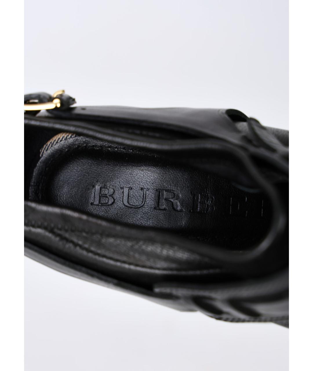 BURBERRY Черные кожаные ботильоны, фото 4