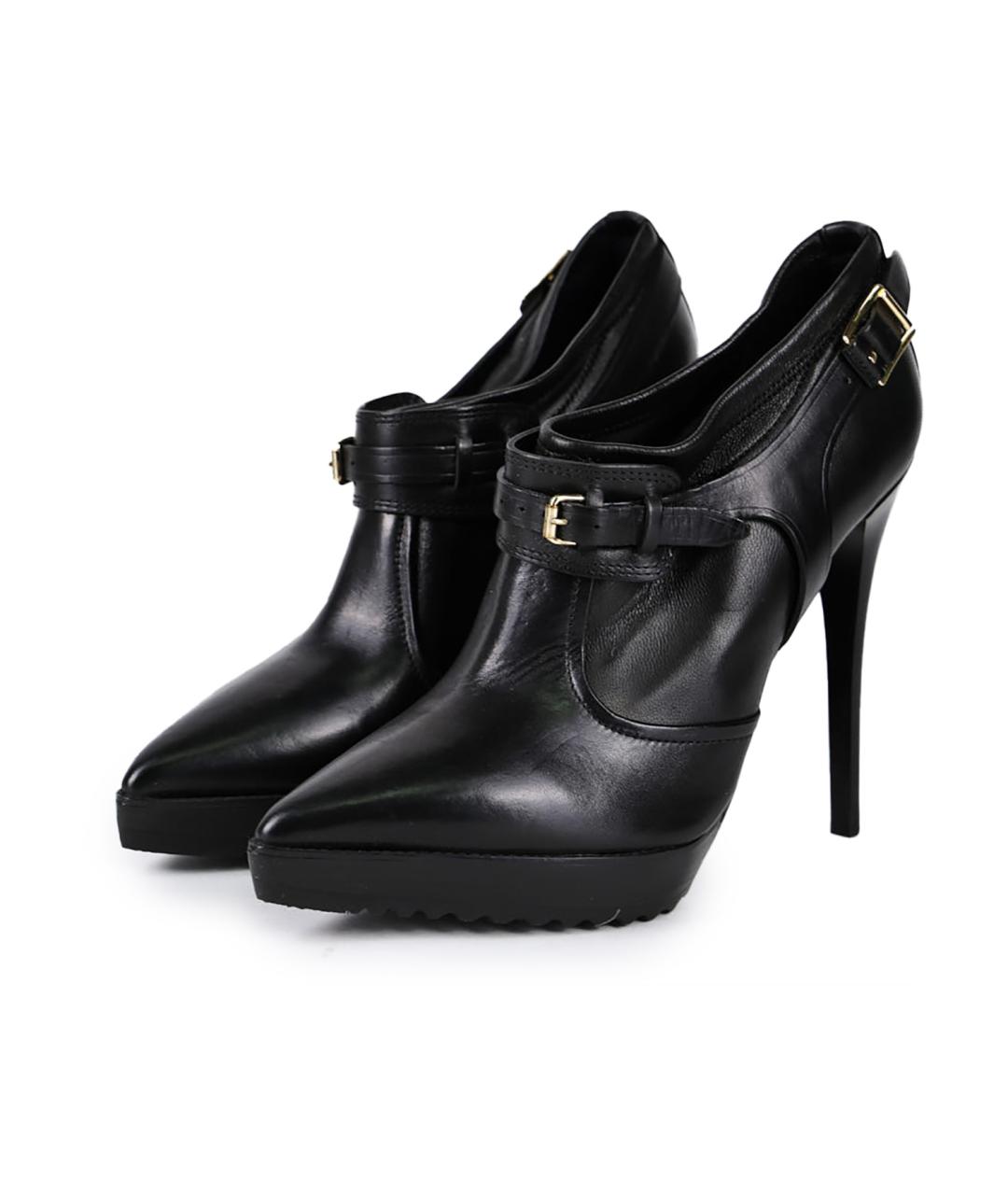 BURBERRY Черные кожаные ботильоны, фото 5
