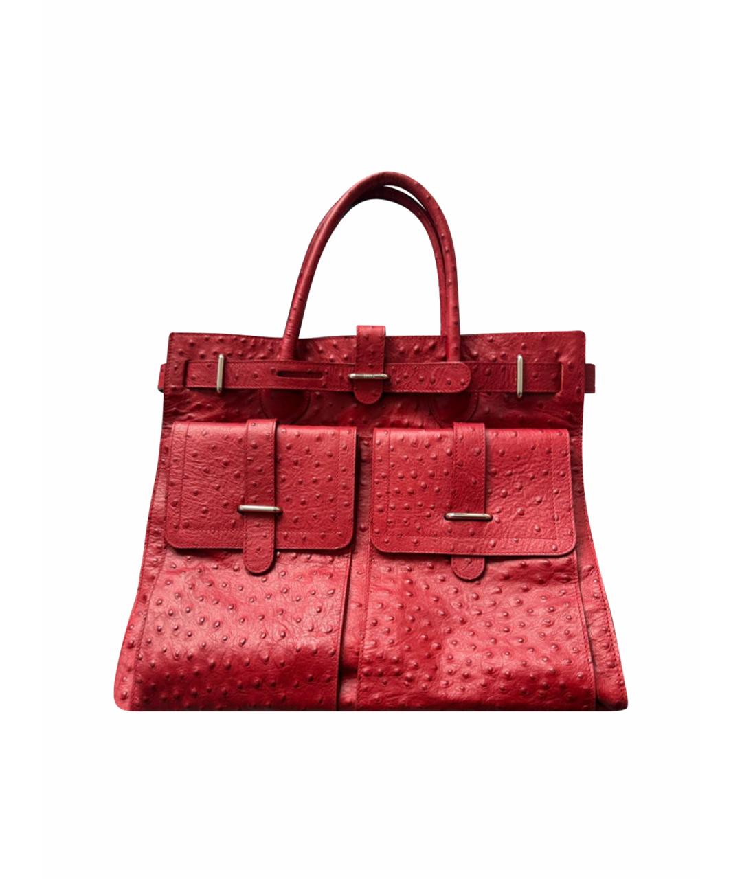 FURLA Красная сумка тоут из экзотической кожи, фото 1