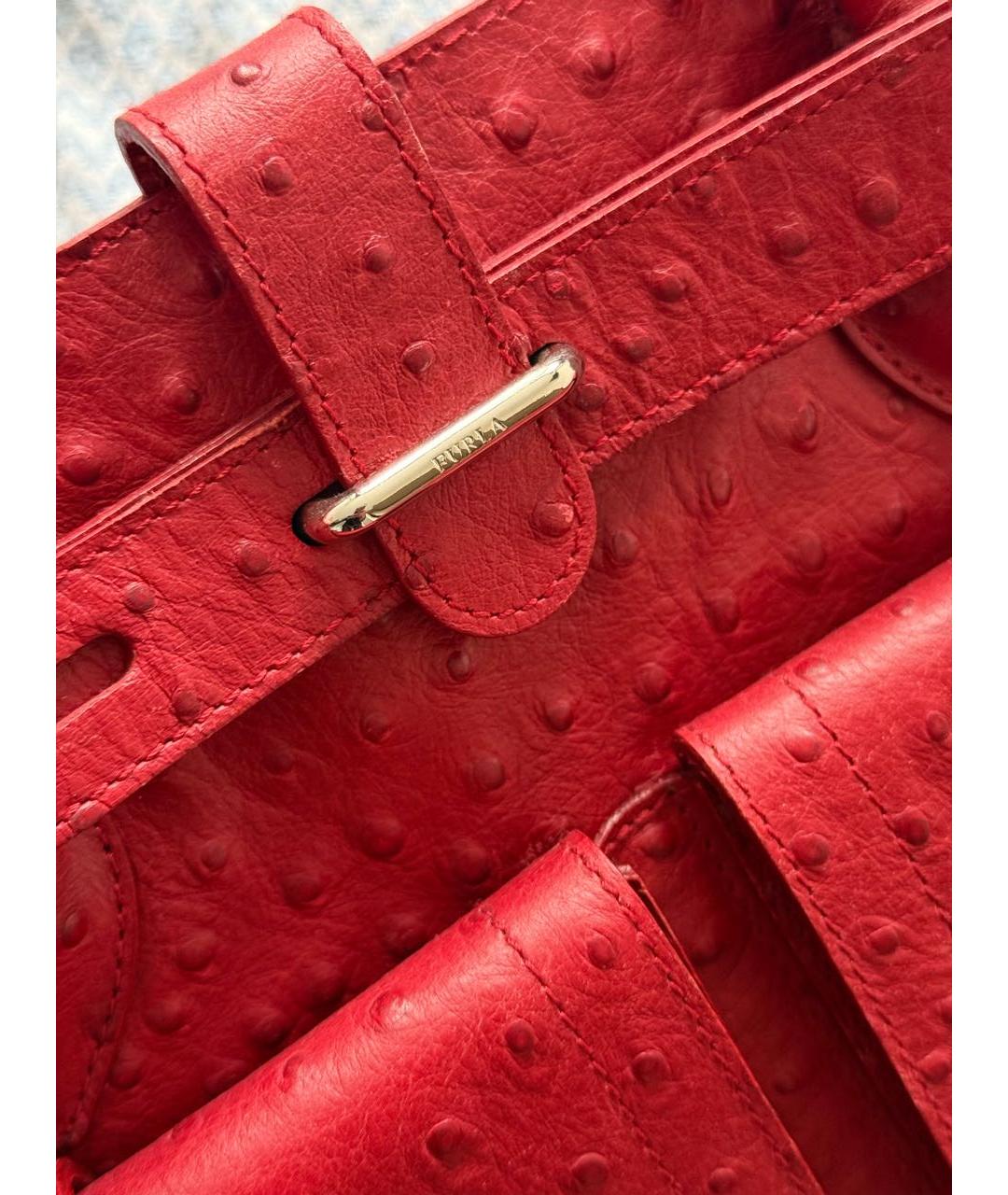 FURLA Красная сумка тоут из экзотической кожи, фото 4