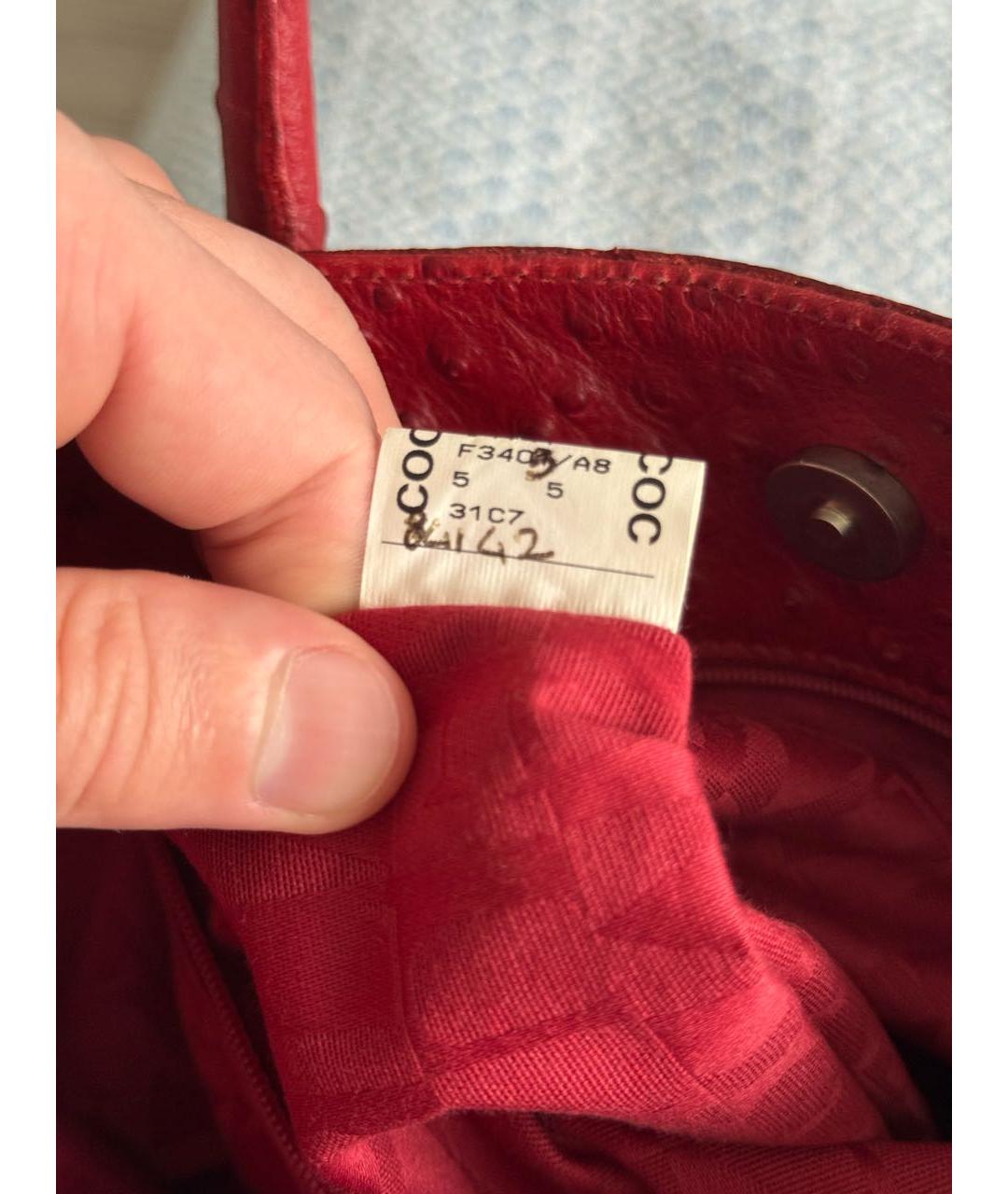 FURLA Красная сумка тоут из экзотической кожи, фото 6