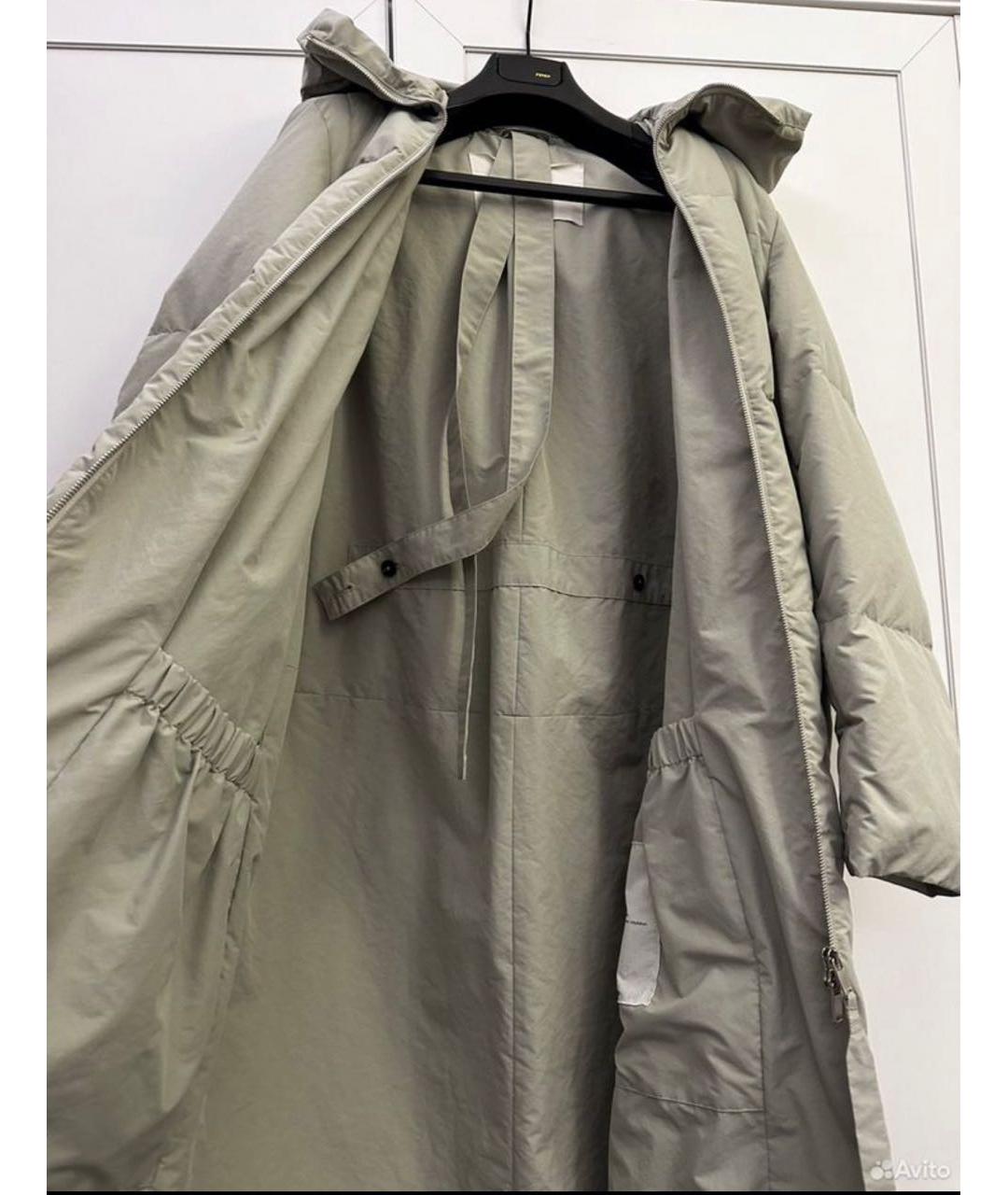 JIL SANDER Зеленый хлопковый пуховик, фото 2