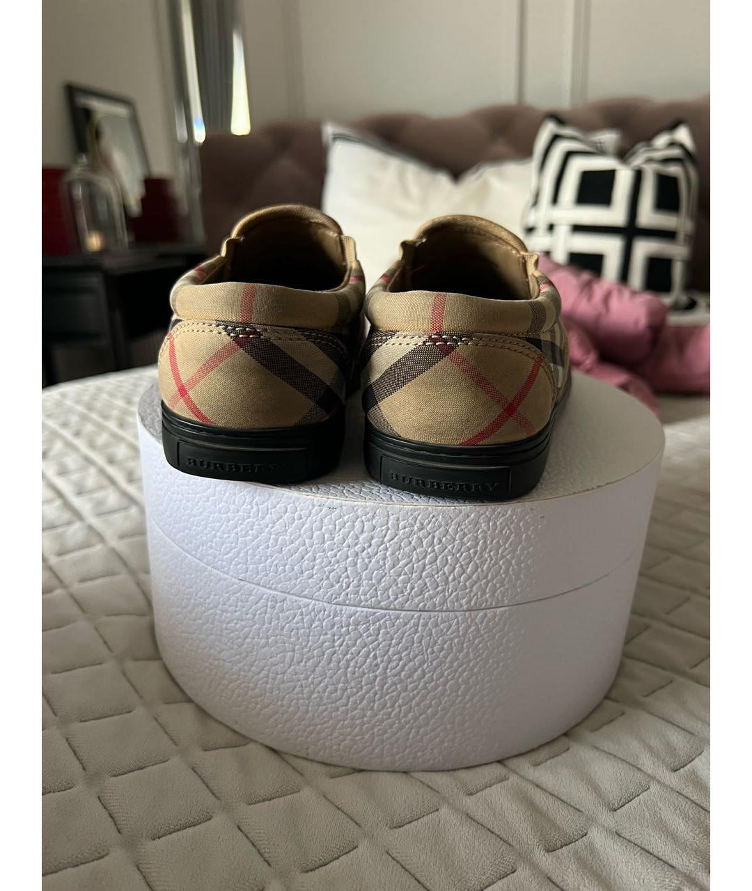 BURBERRY KIDS Коричневые текстильные лоферы/мокасины, фото 4