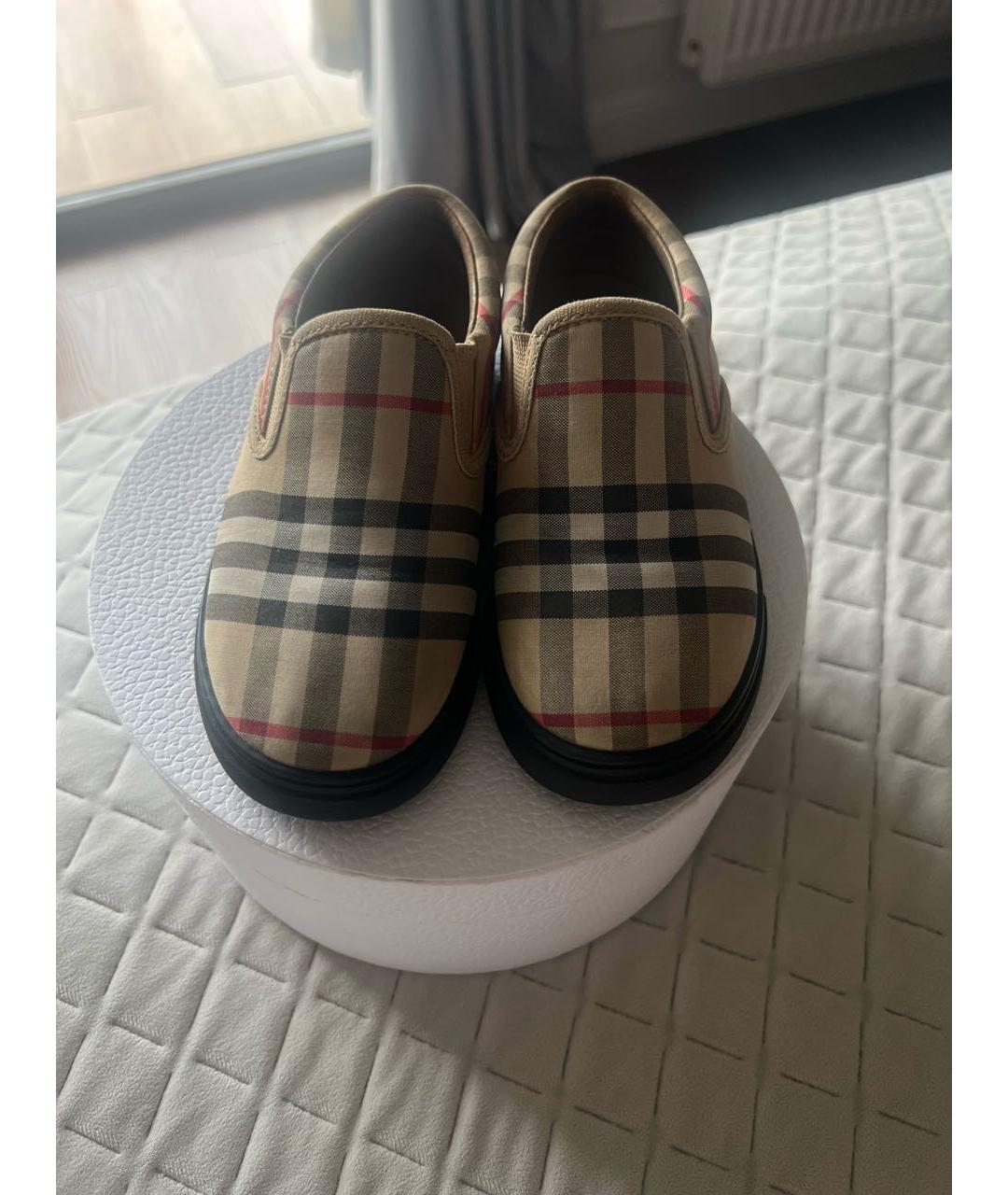BURBERRY KIDS Коричневые текстильные лоферы/мокасины, фото 2