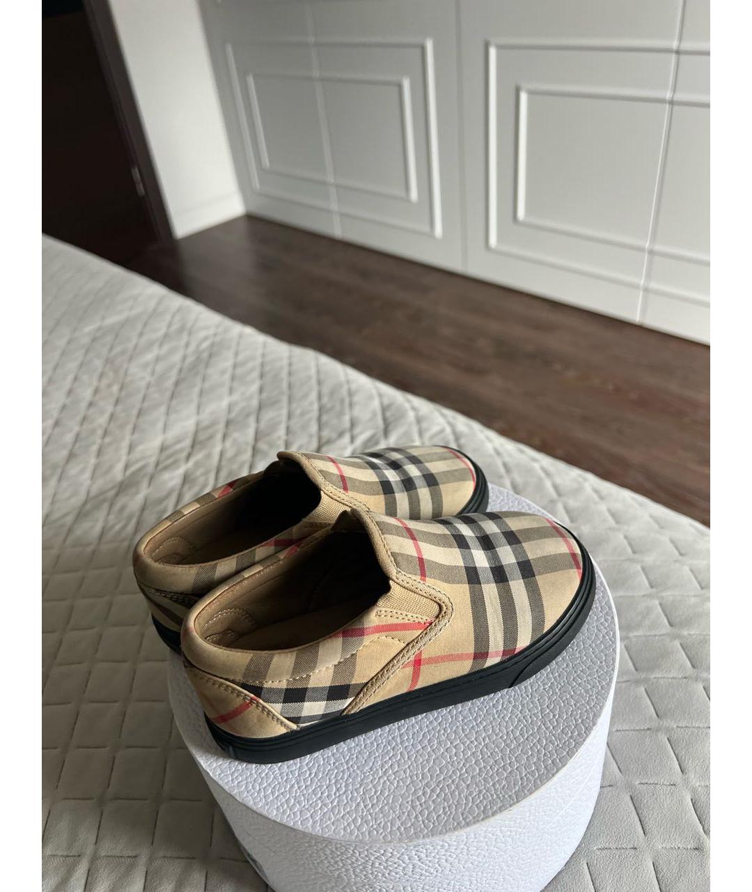 BURBERRY KIDS Коричневые текстильные лоферы/мокасины, фото 3