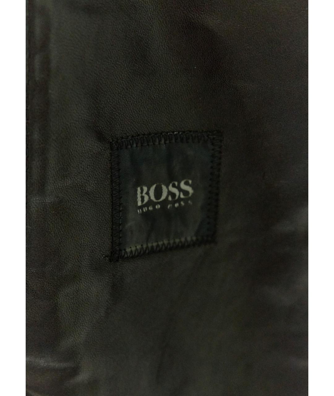 HUGO BOSS Серая кожаная дубленка/шуба, фото 3