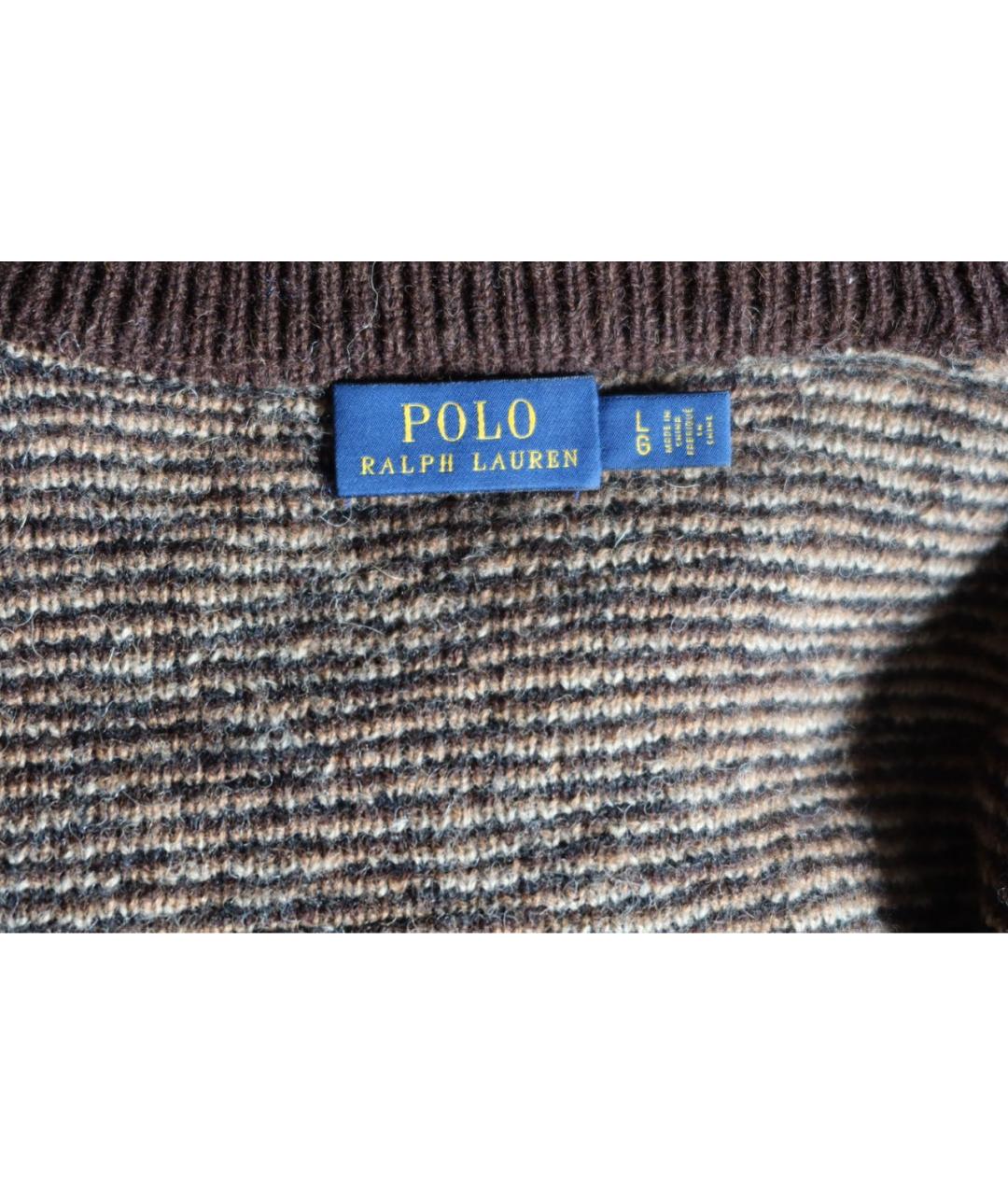 POLO RALPH LAUREN Коричневый шерстяной джемпер / свитер, фото 3