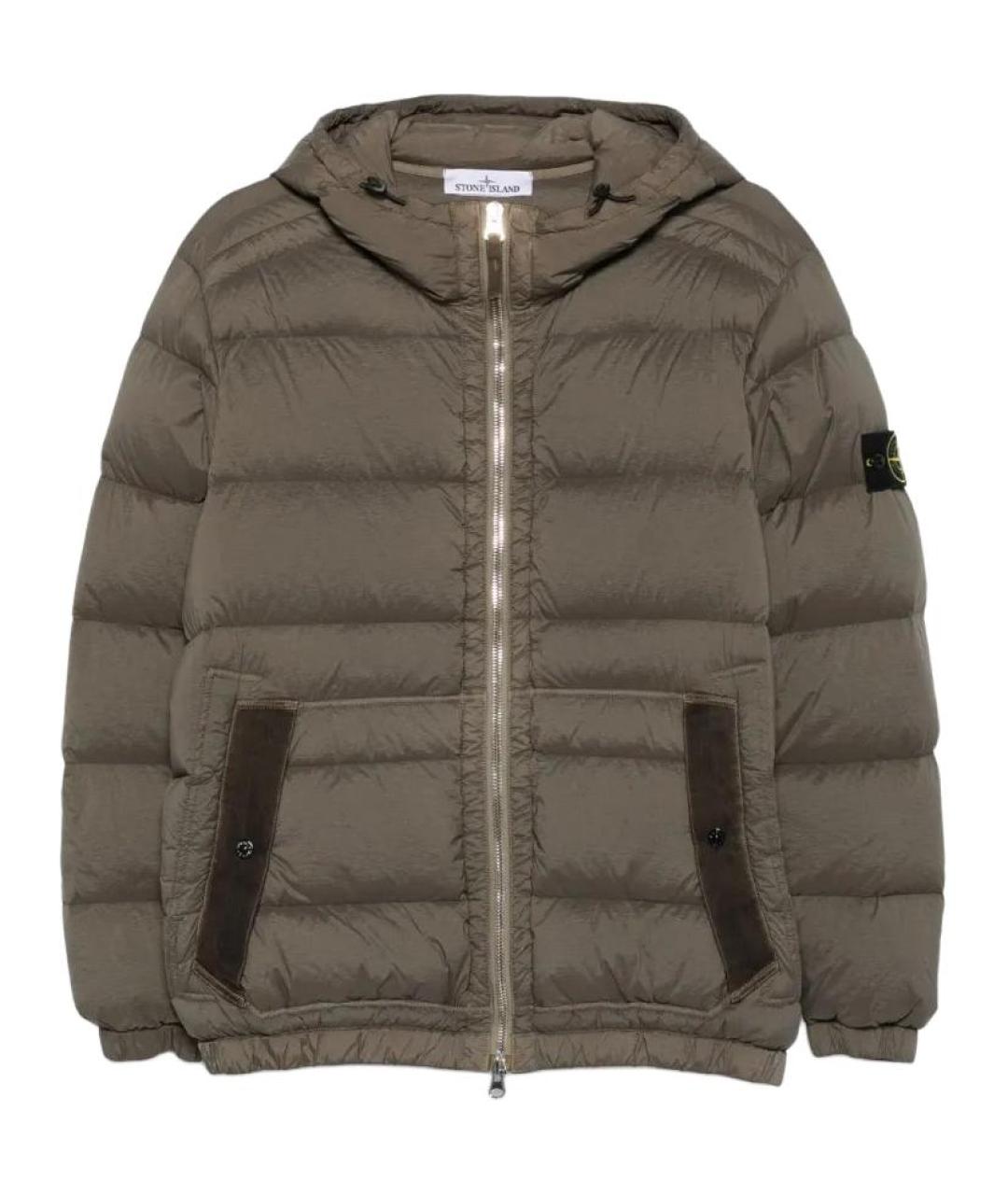 STONE ISLAND Зеленый пуховик, фото 1