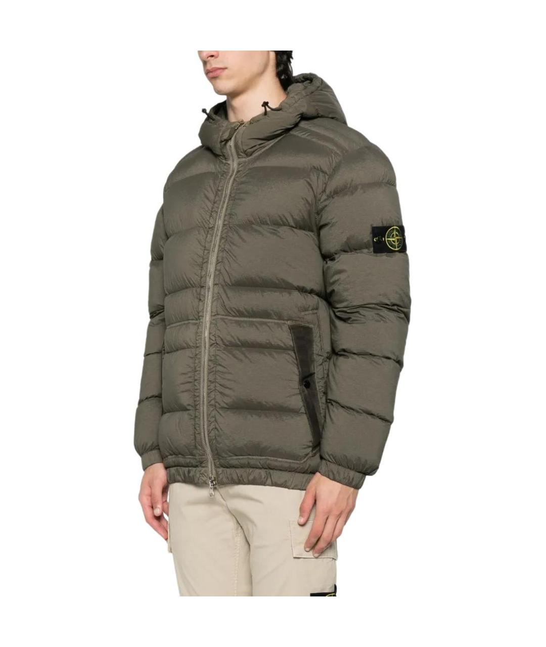 STONE ISLAND Зеленый пуховик, фото 4