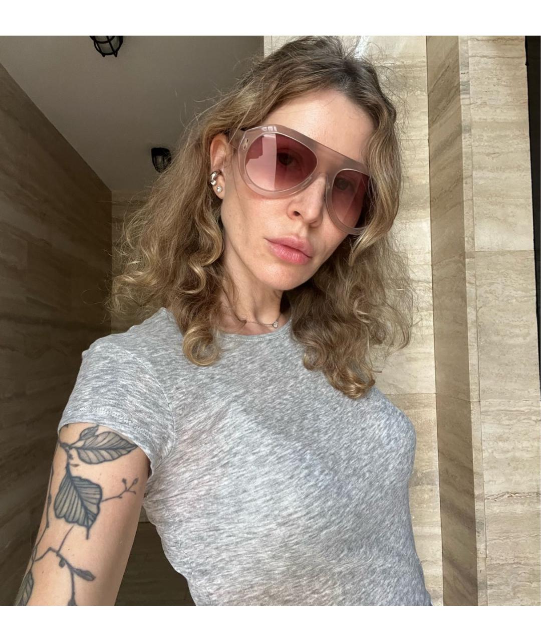 ISABEL MARANT Розовые пластиковые солнцезащитные очки, фото 7