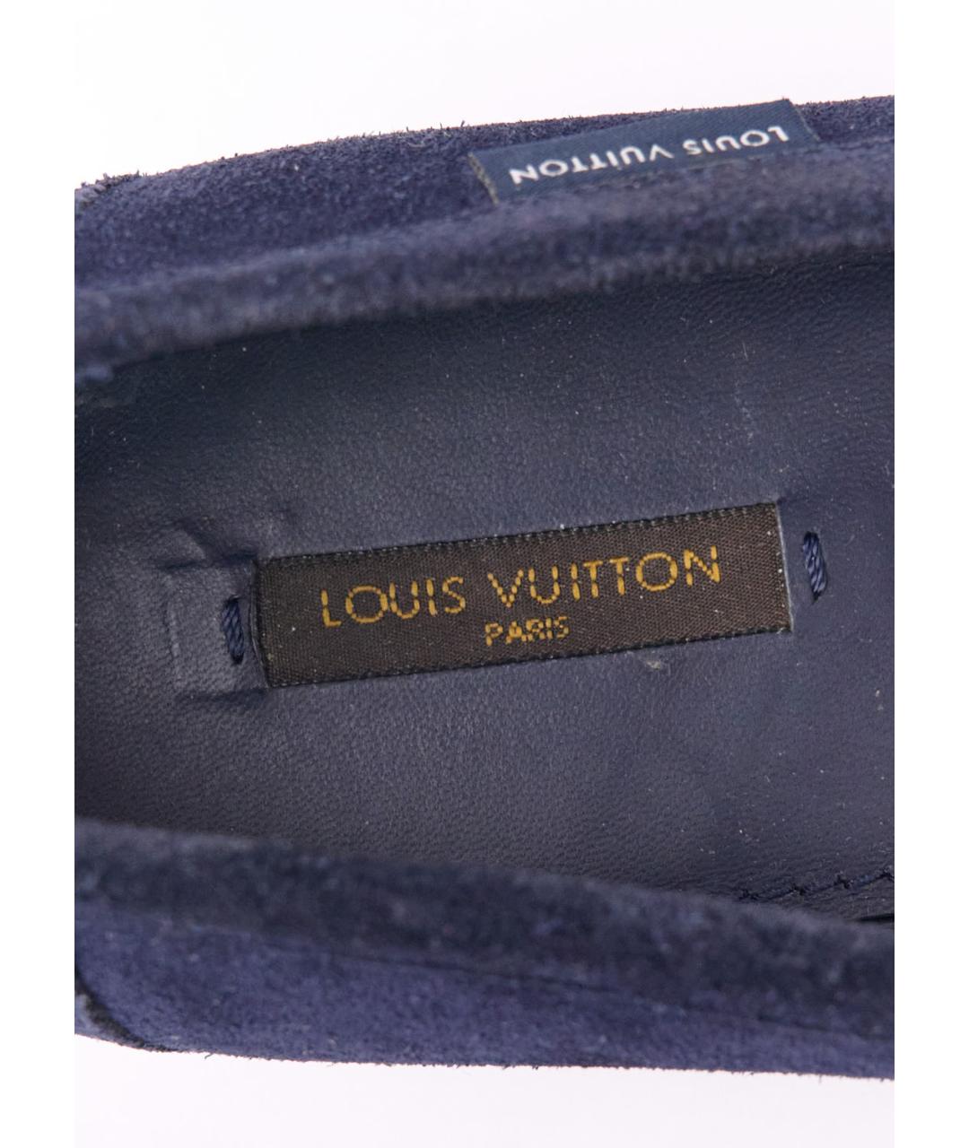 LOUIS VUITTON Синие замшевые лоферы, фото 5