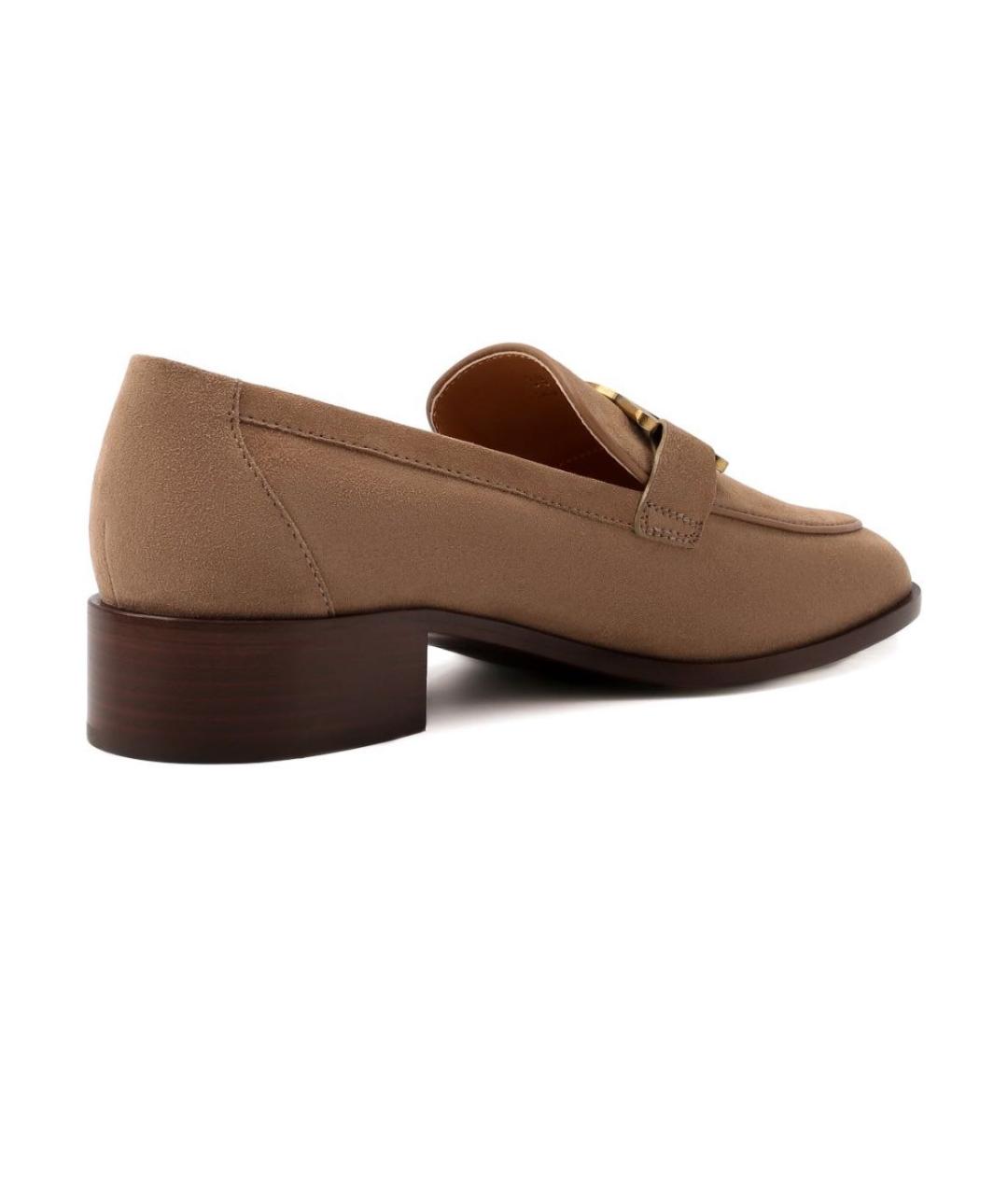 TOD'S Бежевые замшевые лоферы, фото 4