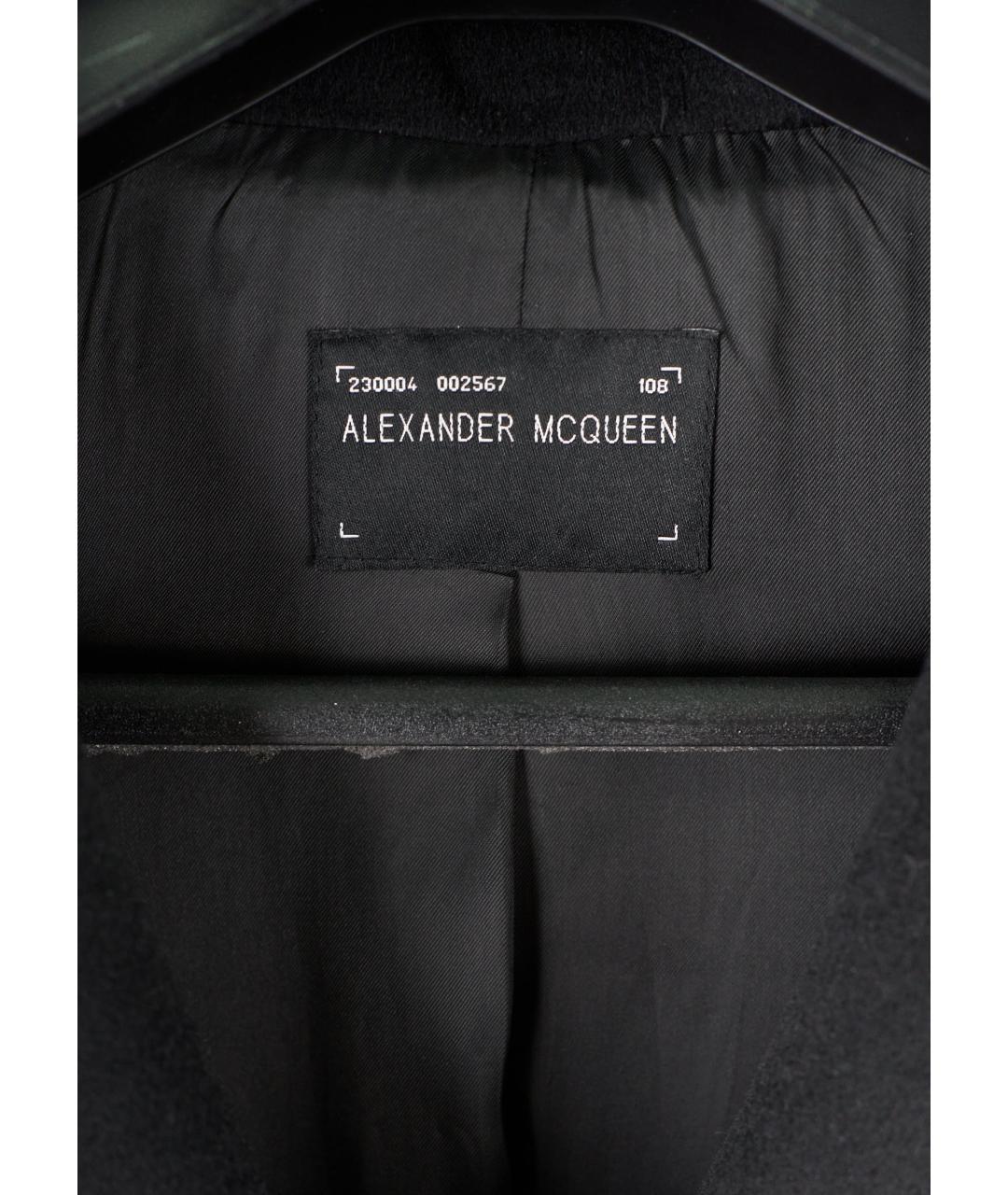 ALEXANDER MCQUEEN Черное шерстяное пальто, фото 3