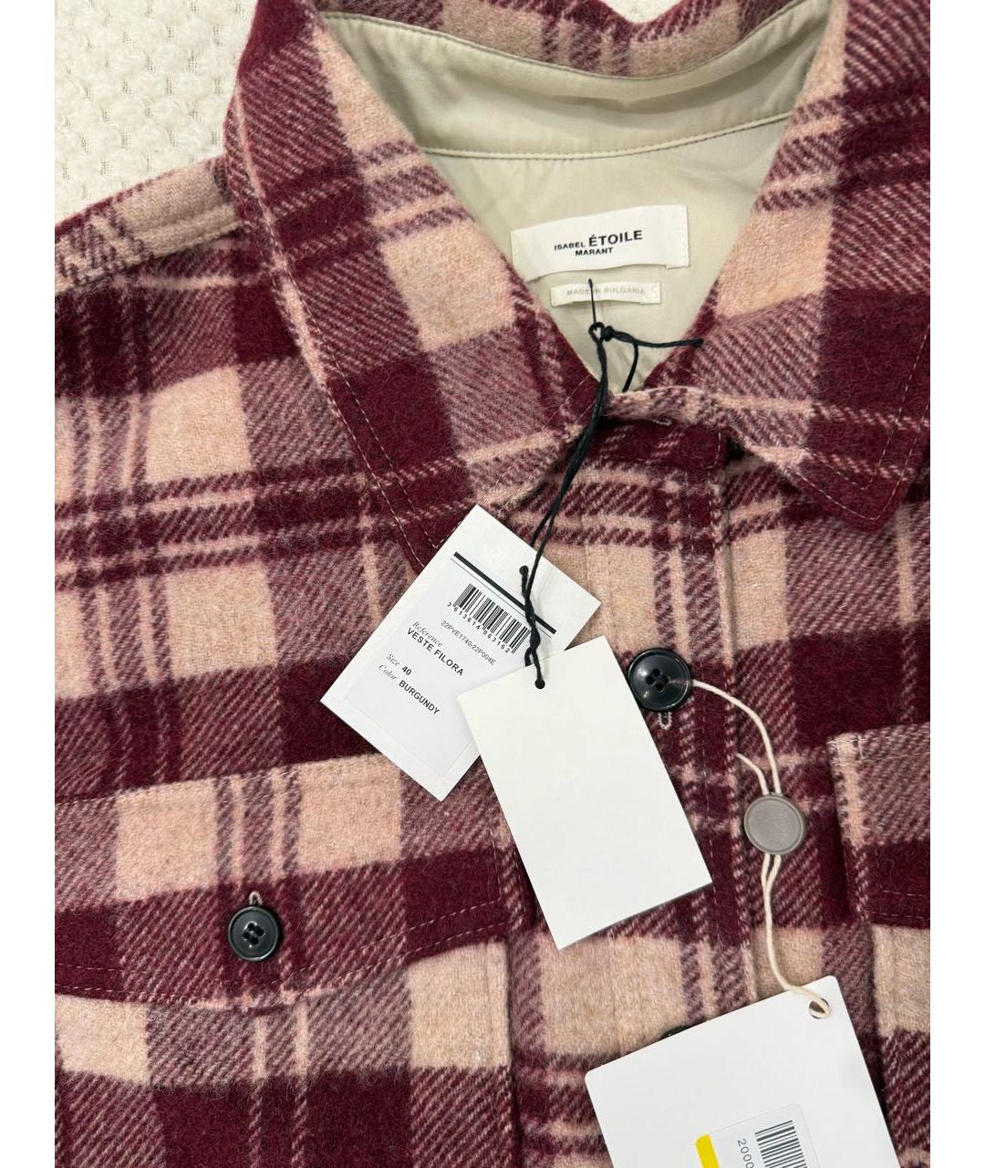 ISABEL MARANT ETOILE Бордовое шерстяное пальто, фото 3