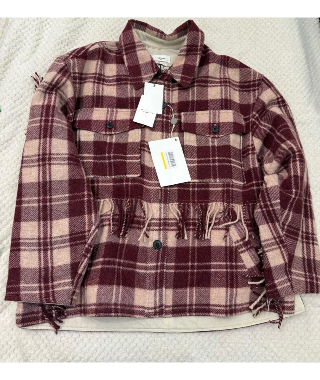 ISABEL MARANT ETOILE Бордовое шерстяное пальто, фото 2