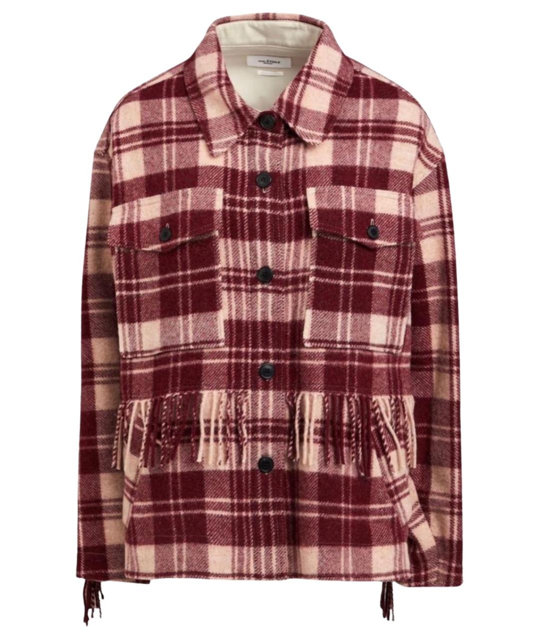 ISABEL MARANT ETOILE Бордовое шерстяное пальто, фото 1