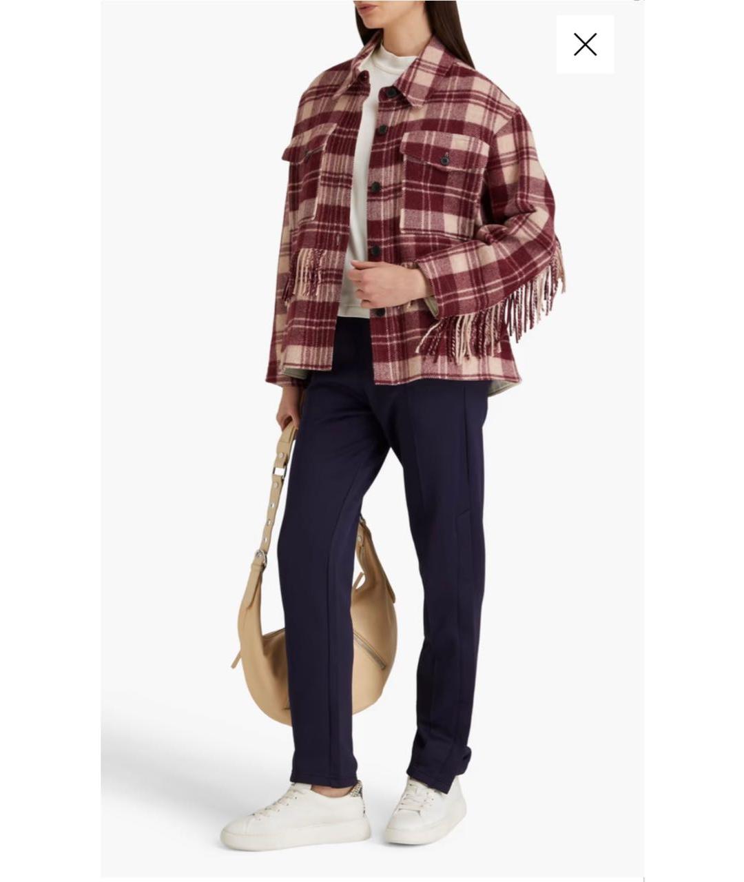 ISABEL MARANT ETOILE Бордовое шерстяное пальто, фото 7