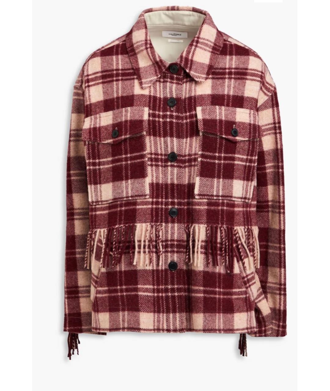 ISABEL MARANT ETOILE Бордовое шерстяное пальто, фото 9