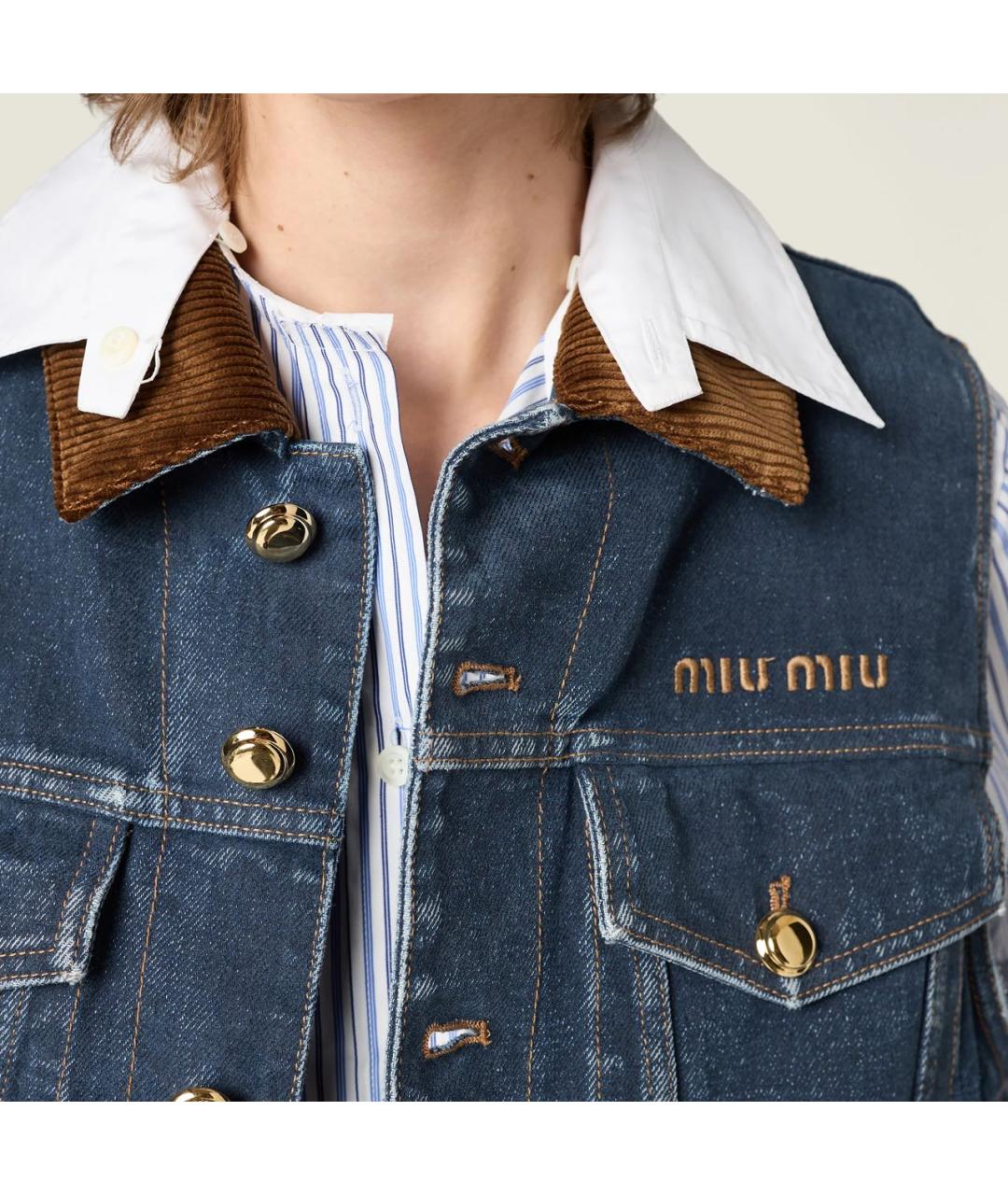 MIU MIU Темно-синий жилет, фото 4