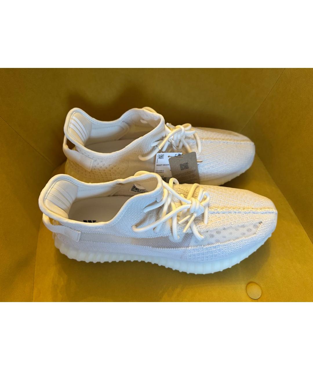 ADIDAS YEEZY Белые текстильные низкие кроссовки / кеды, фото 3