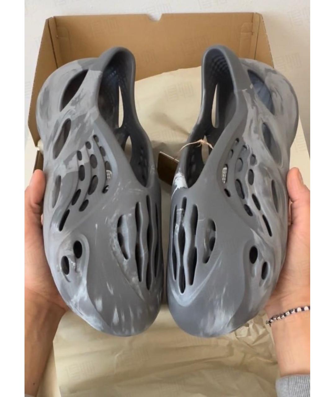 ADIDAS YEEZY Серые резиновые сандалии, фото 5