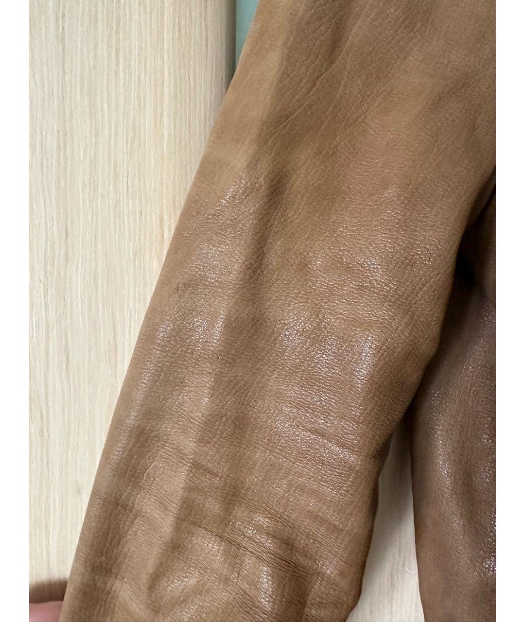 PRADA Коричневая кожаная куртка, фото 8