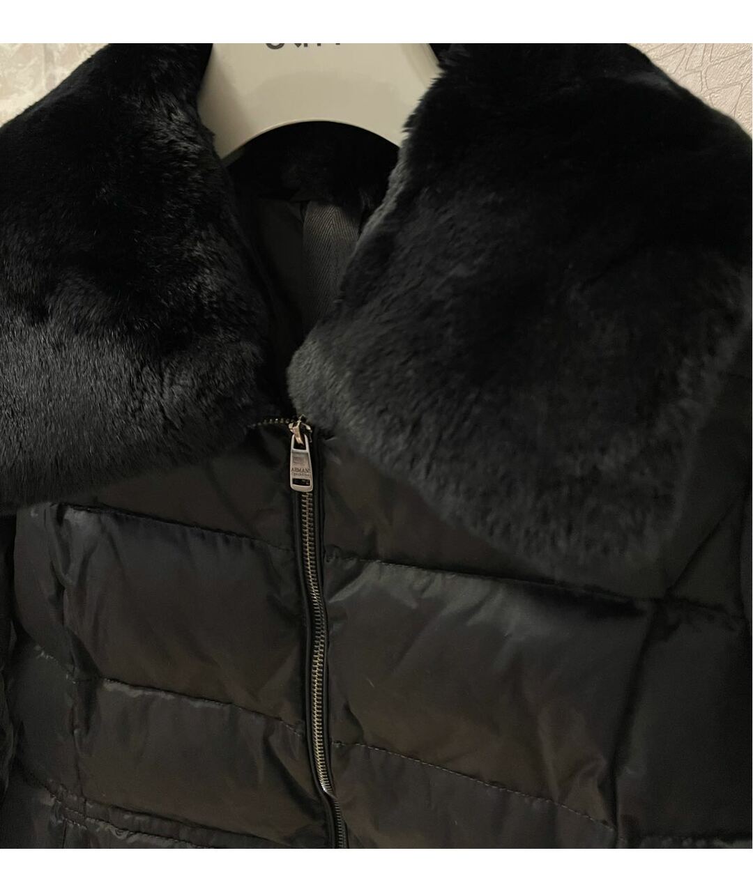 ARMANI COLLEZIONI Черная полиэстеровая куртка, фото 4