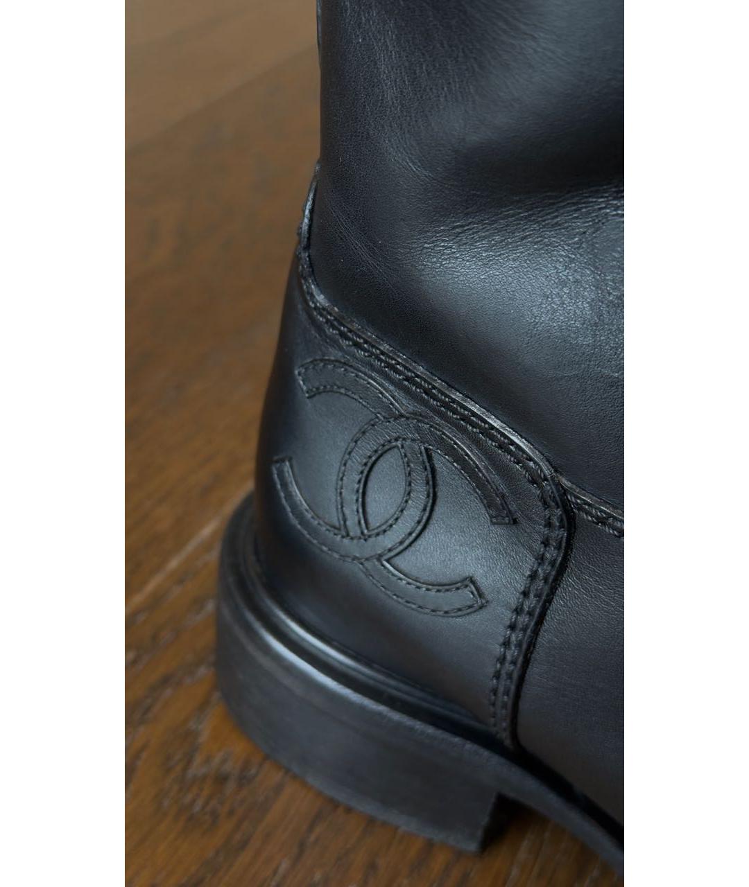 CHANEL Черные кожаные полусапоги, фото 8
