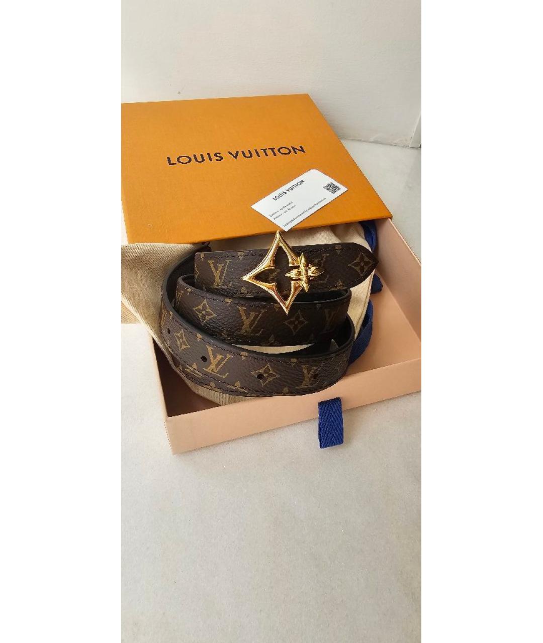 LOUIS VUITTON Коричневый кожаный ремень, фото 10