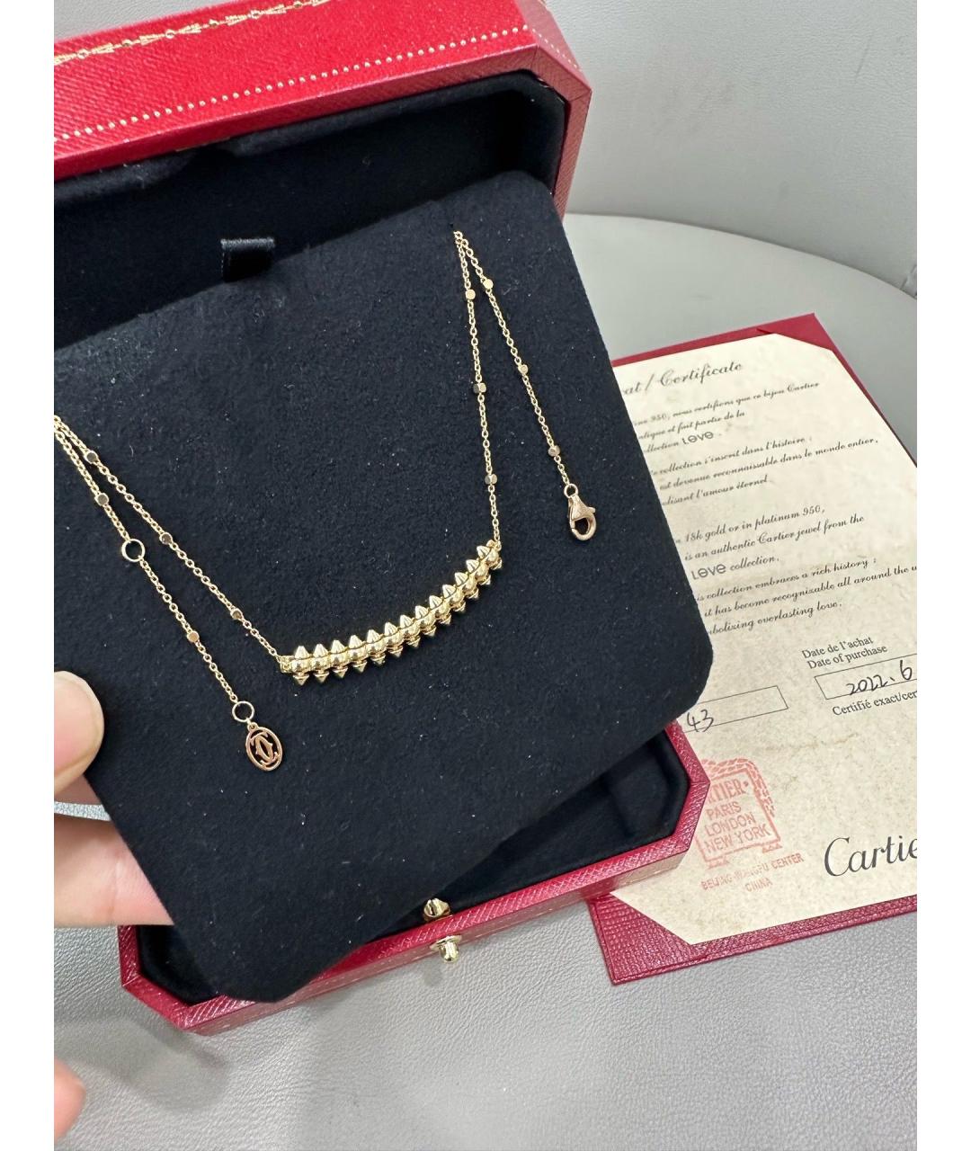 CARTIER Золотое колье из розового золота, фото 2
