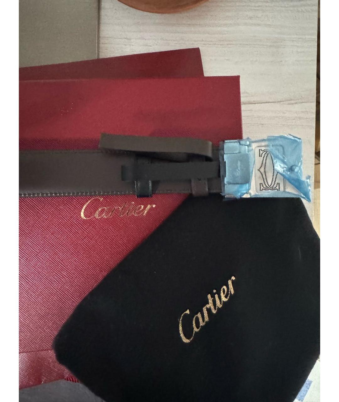 CARTIER Черный кожаный ремень, фото 2