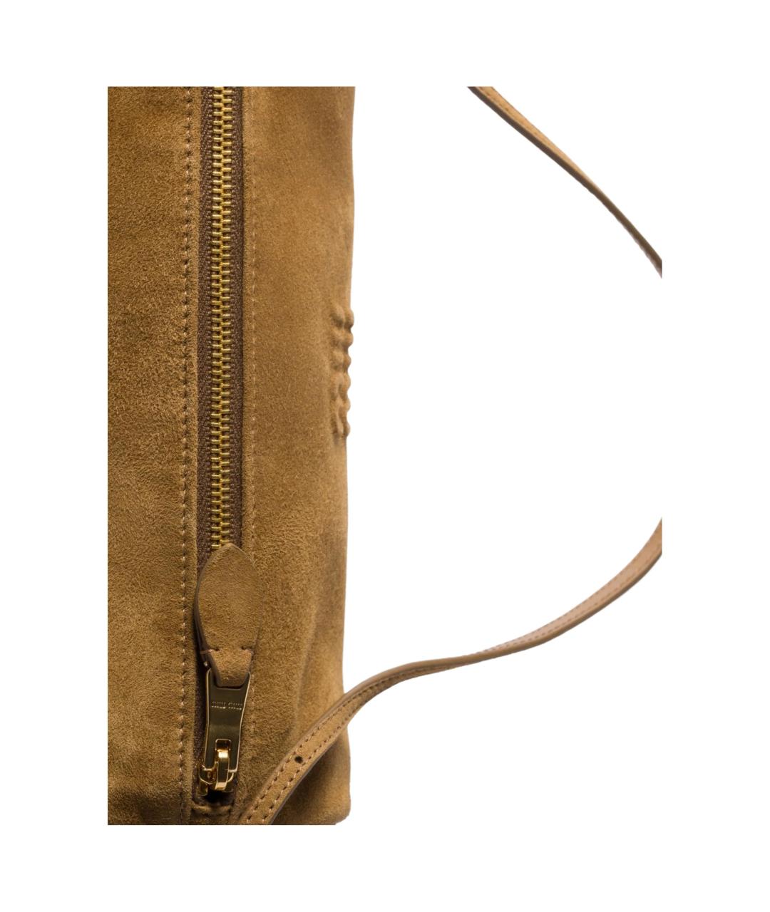 MIU MIU Коричневая замшевая сумка через плечо, фото 4