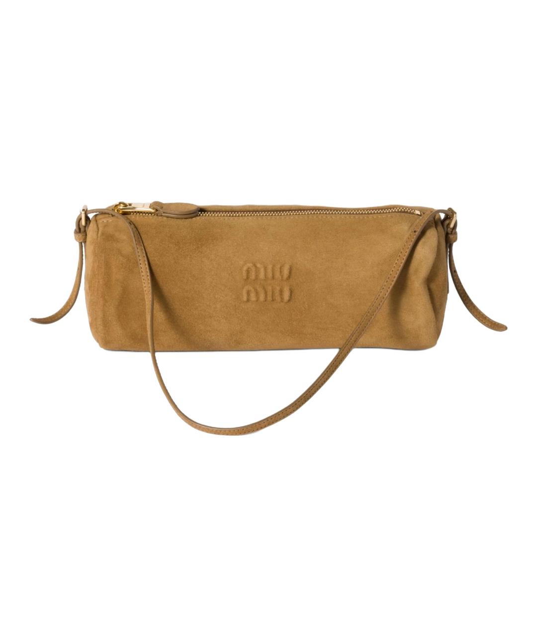 MIU MIU Коричневая замшевая сумка через плечо, фото 1