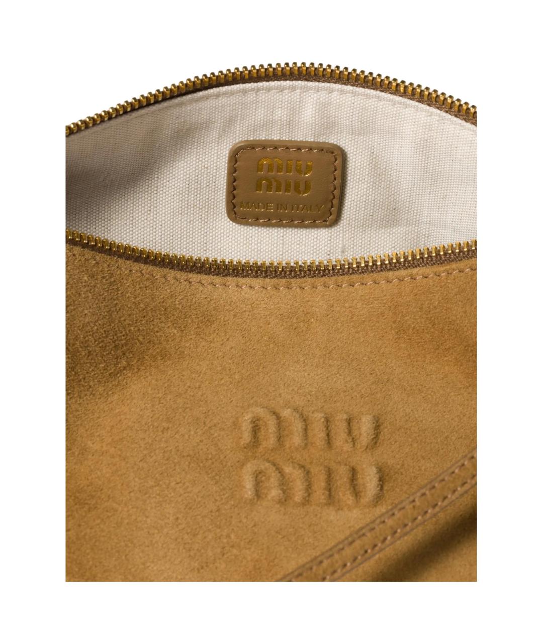 MIU MIU Коричневая замшевая сумка через плечо, фото 5