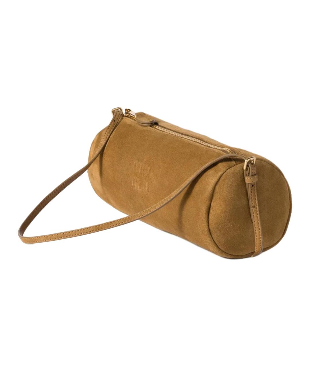 MIU MIU Коричневая замшевая сумка через плечо, фото 2