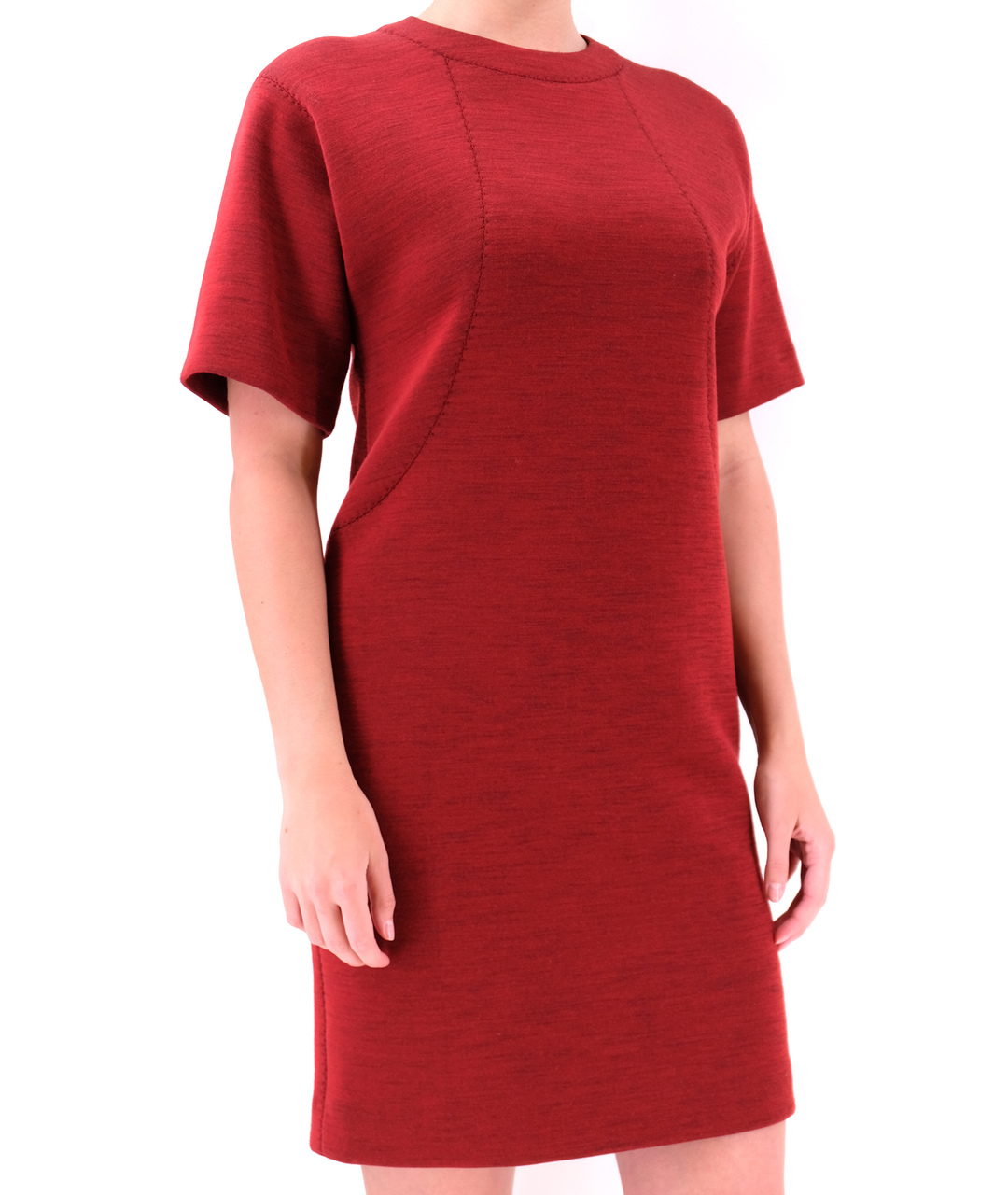 LANVIN Красное шерстяное повседневное платье, фото 2