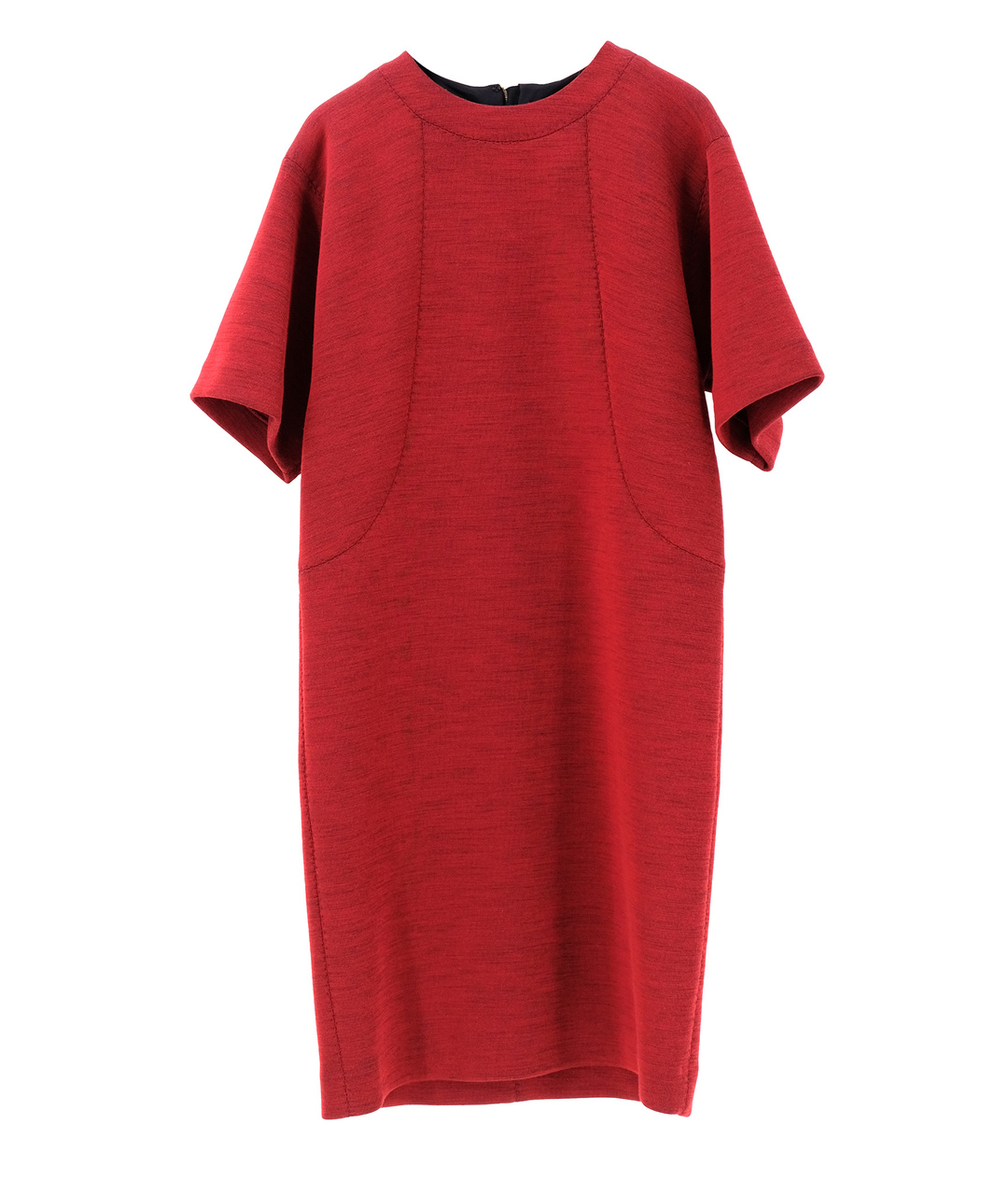 LANVIN Красное шерстяное повседневное платье, фото 1