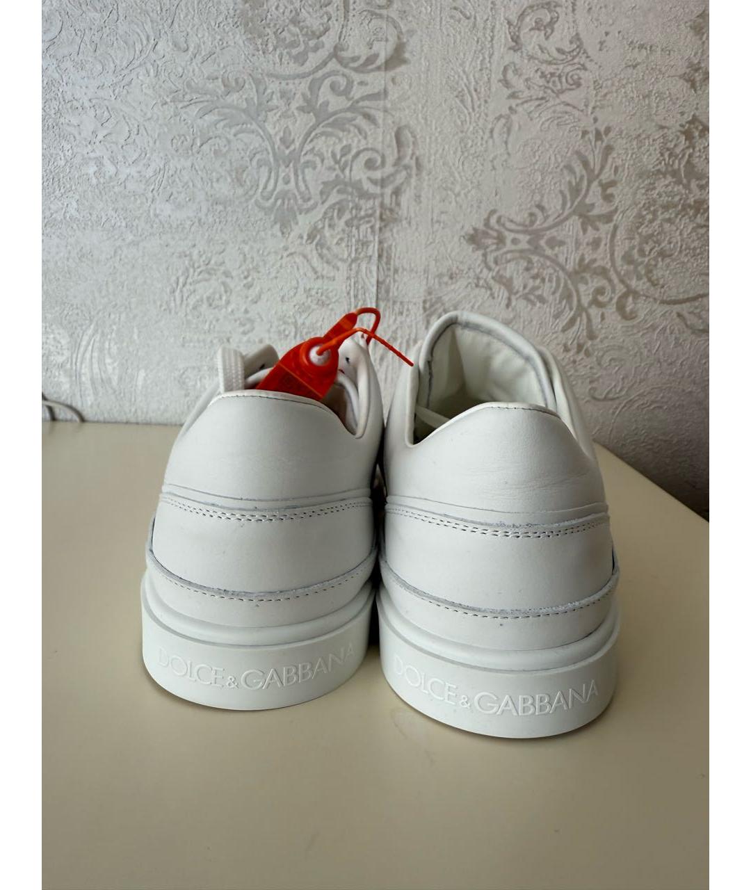 DOLCE & GABBANA KIDS Белые кожаные кеды, фото 4