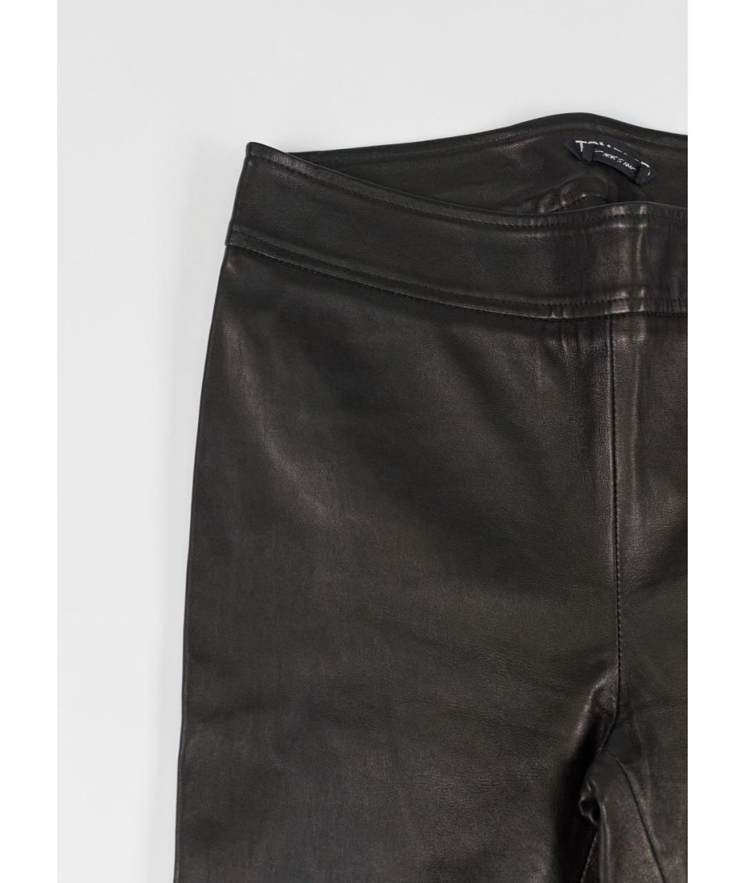 TOM FORD Черные кожаные брюки узкие, фото 4