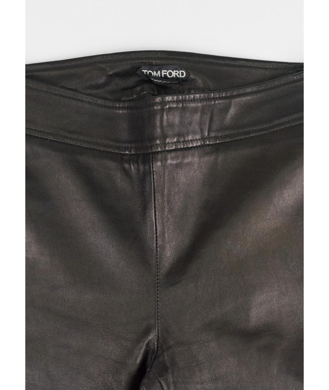 TOM FORD Черные кожаные брюки узкие, фото 3