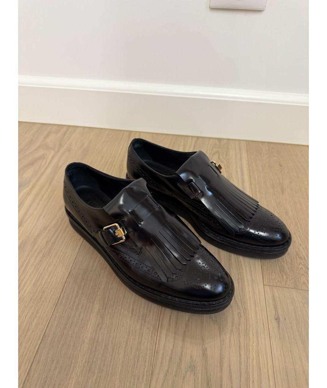 TOD'S Черные кожаные лоферы, фото 2