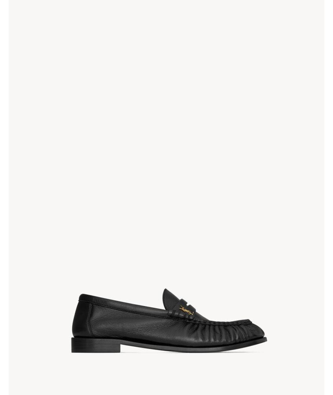 SAINT LAURENT Черные кожаные лоферы, фото 6