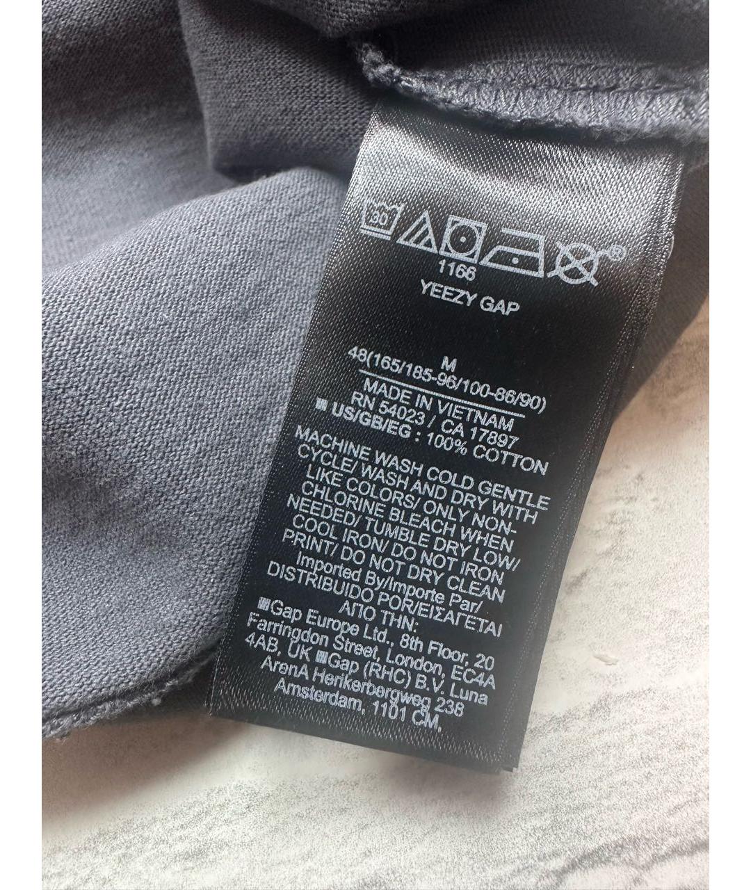 YEEZY Серая хлопковая футболка, фото 4