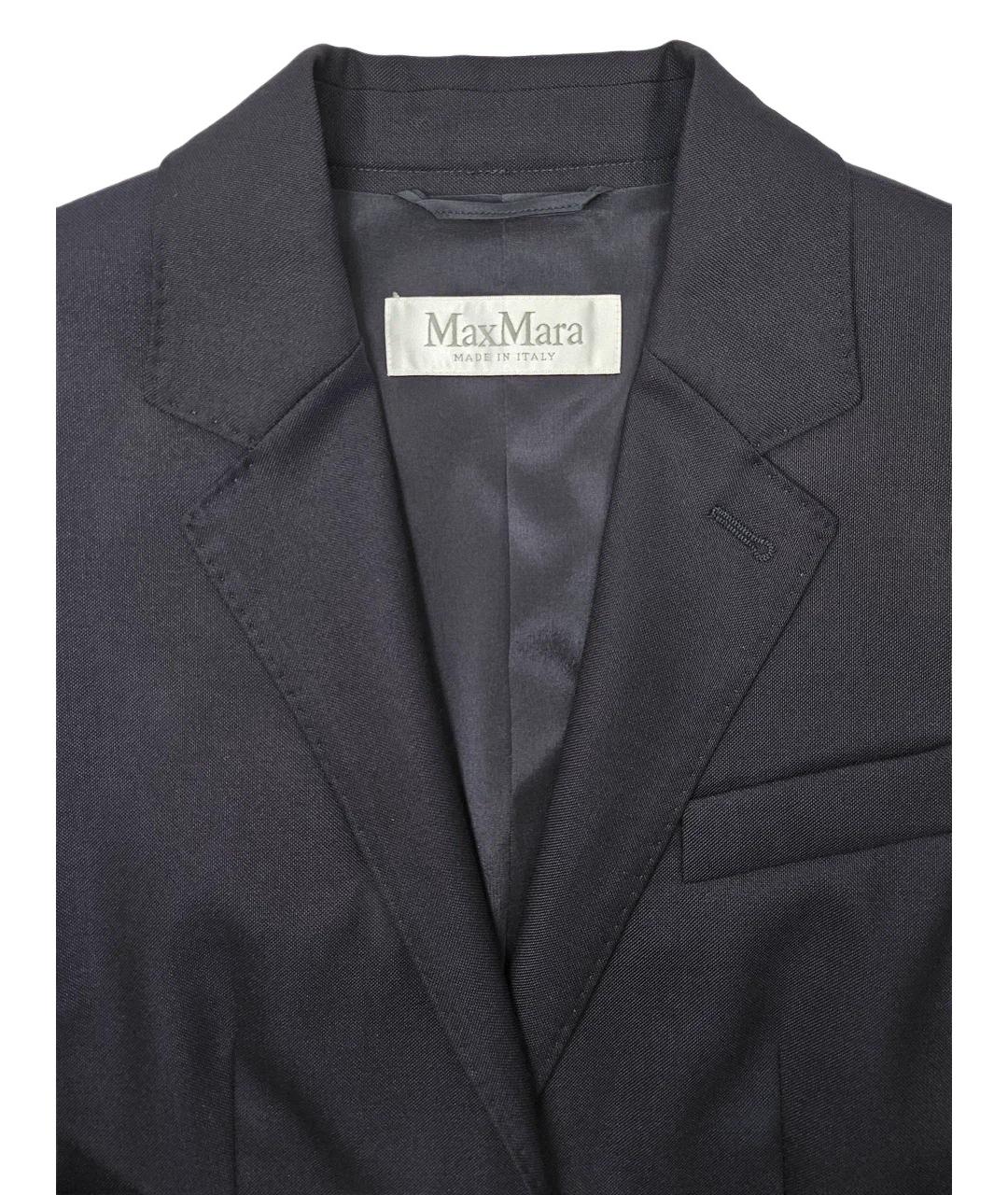 MAX MARA Синий шерстяной жакет/пиджак, фото 4