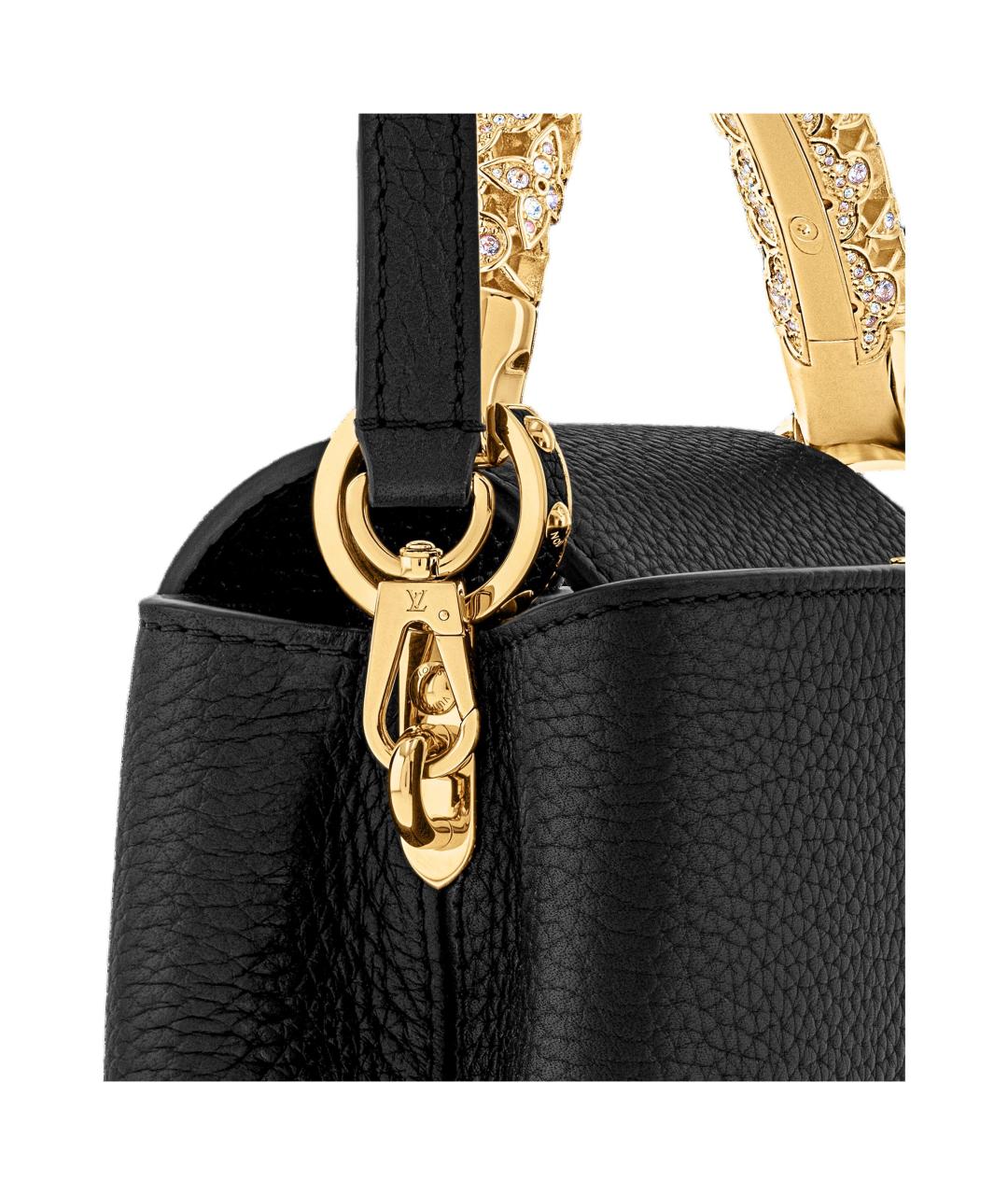LOUIS VUITTON Черная кожаная сумка через плечо, фото 5