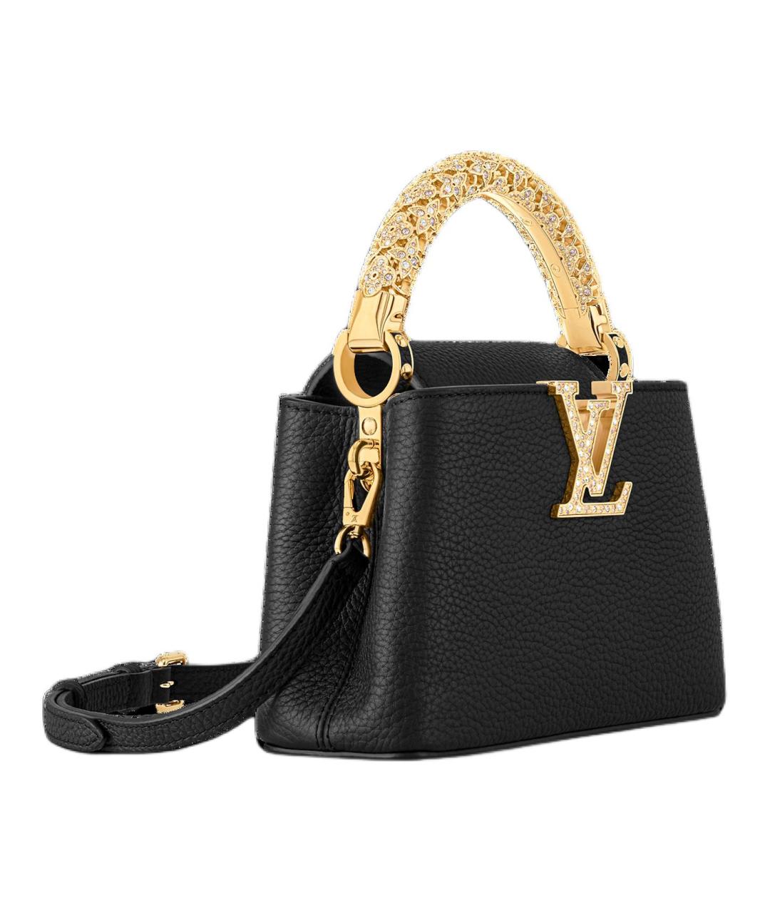 LOUIS VUITTON Черная кожаная сумка через плечо, фото 2