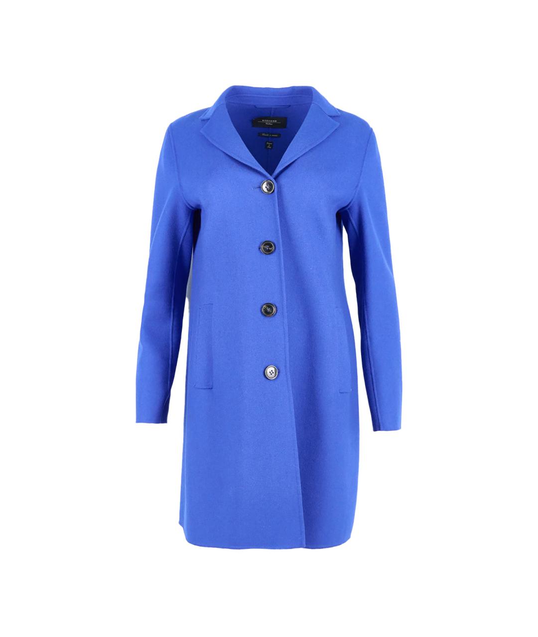 WEEKEND MAX MARA Синее шерстяное пальто, фото 1
