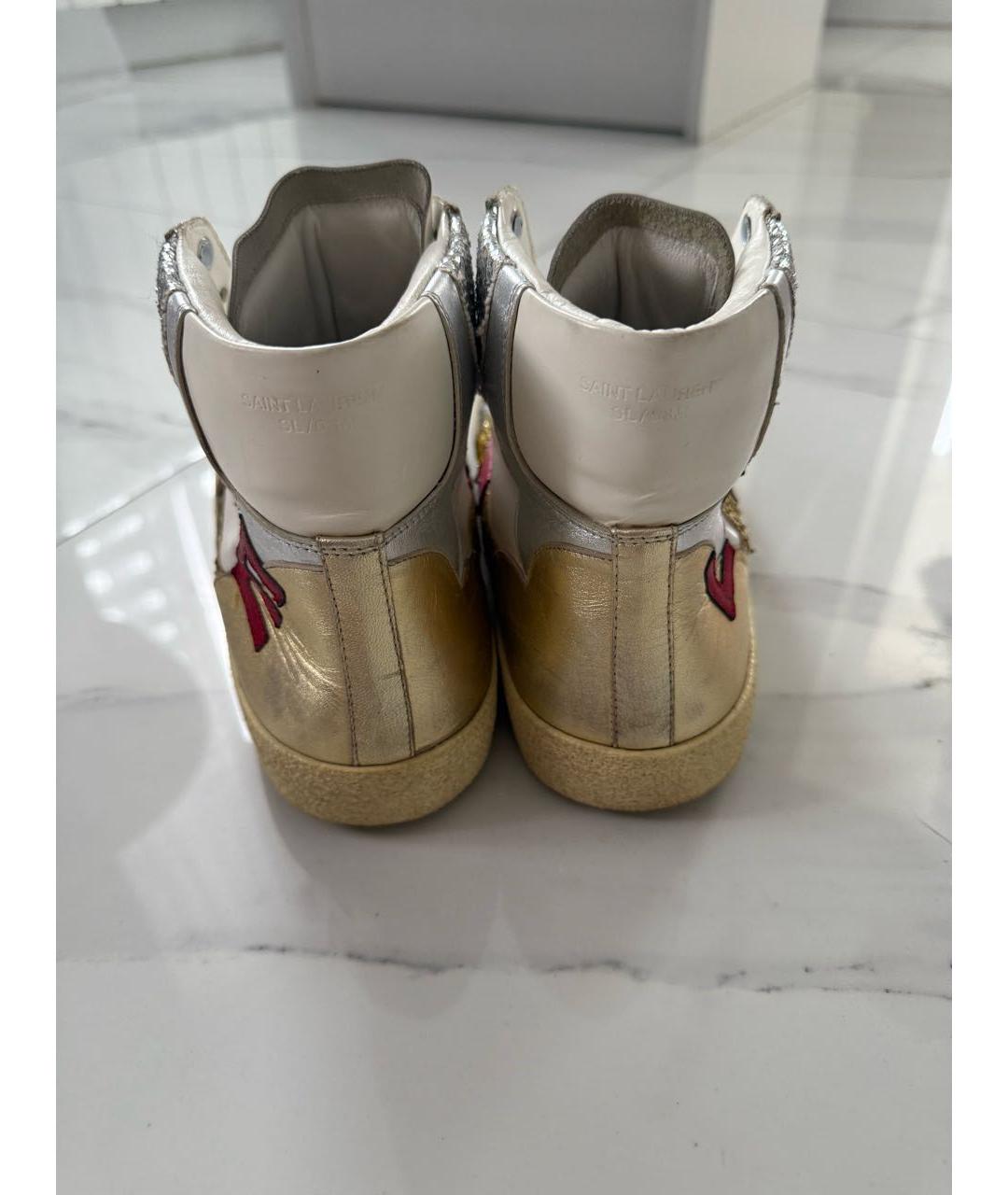 SAINT LAURENT Белые кожаные кеды, фото 3