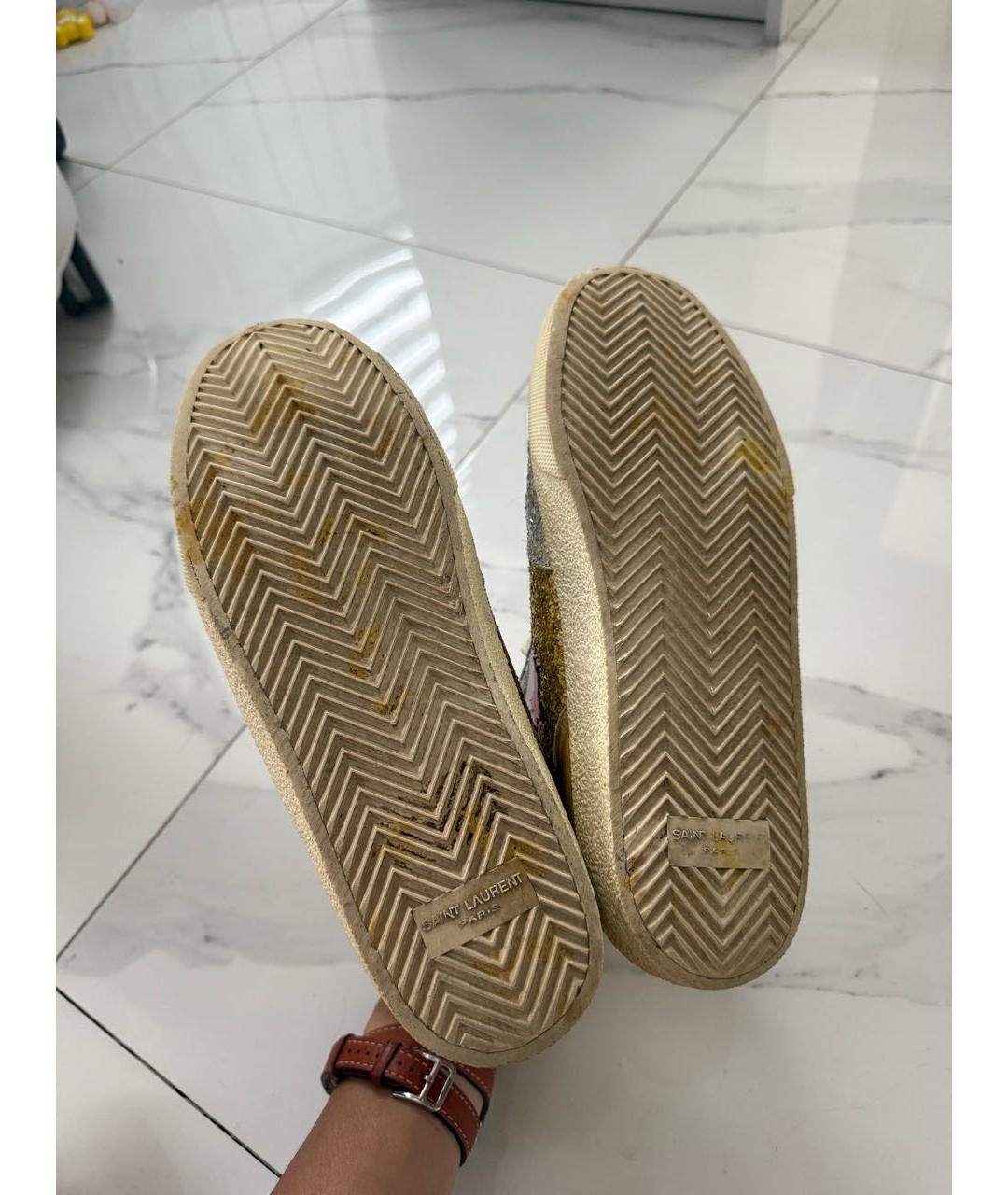 SAINT LAURENT Белые кожаные кеды, фото 5